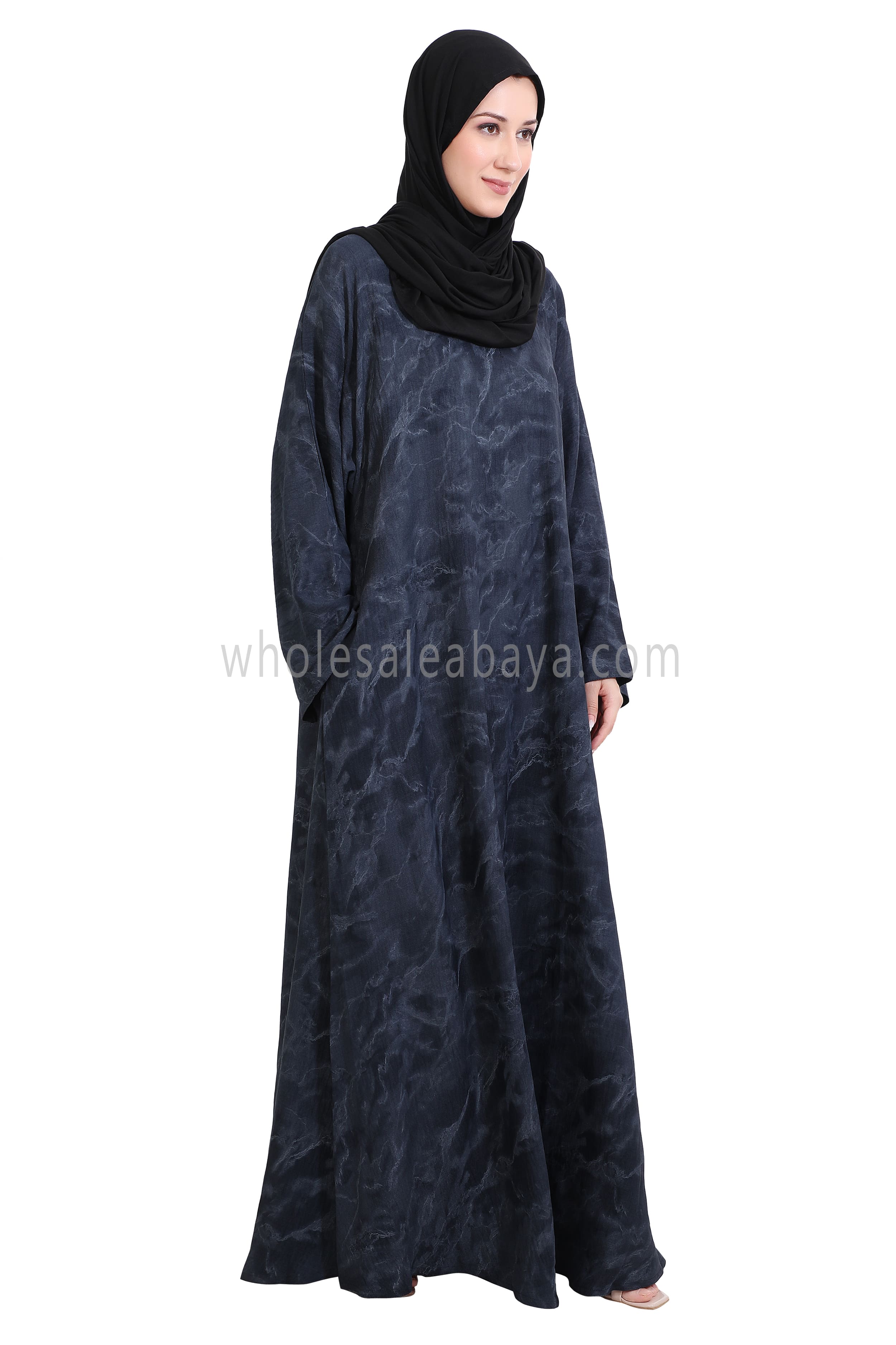 Linen Jacquard Closed Umbrella Abaya