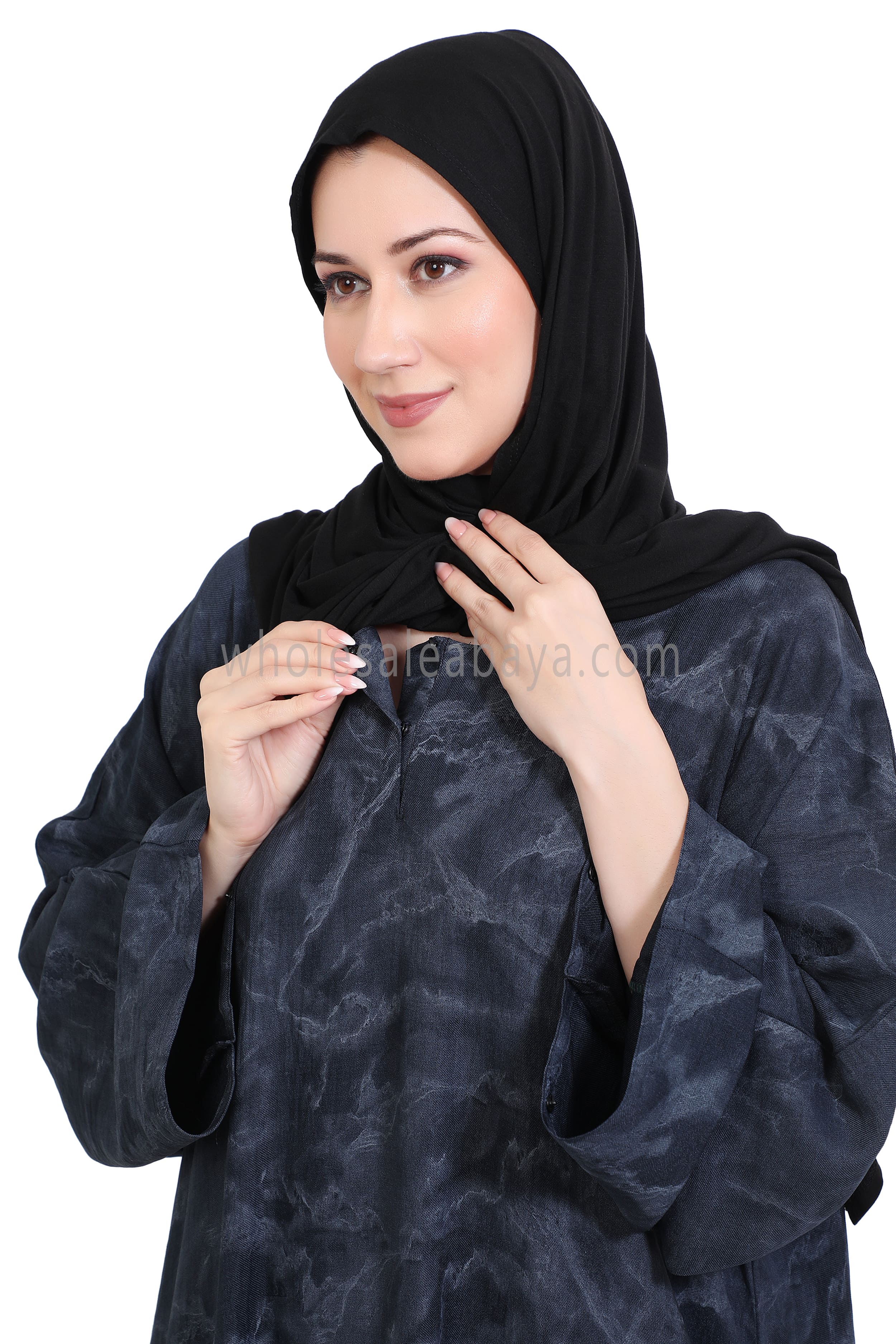 Linen Jacquard Closed Umbrella Abaya