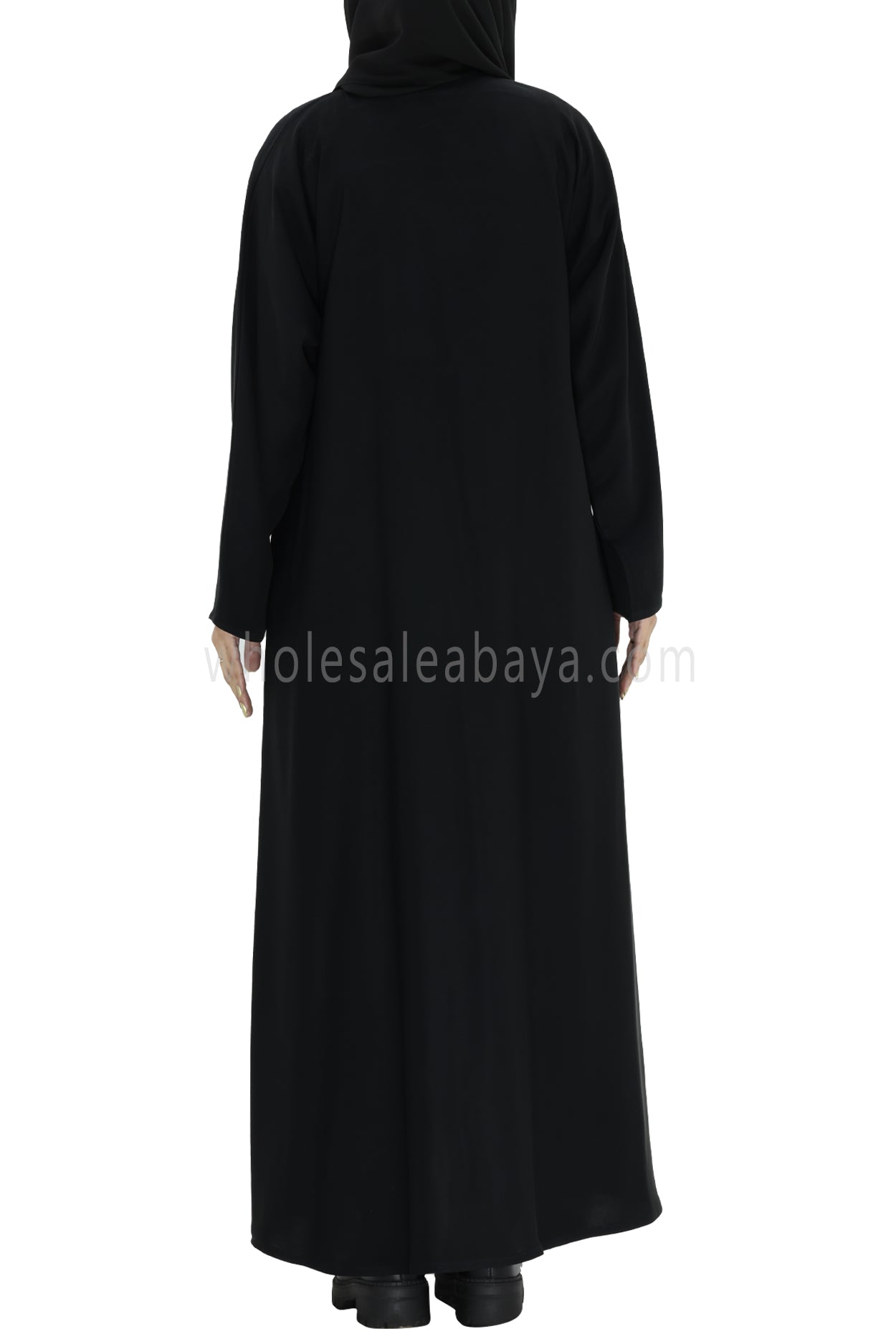 Plain Closed Abaya With A-Line Straight Cut Black Colour