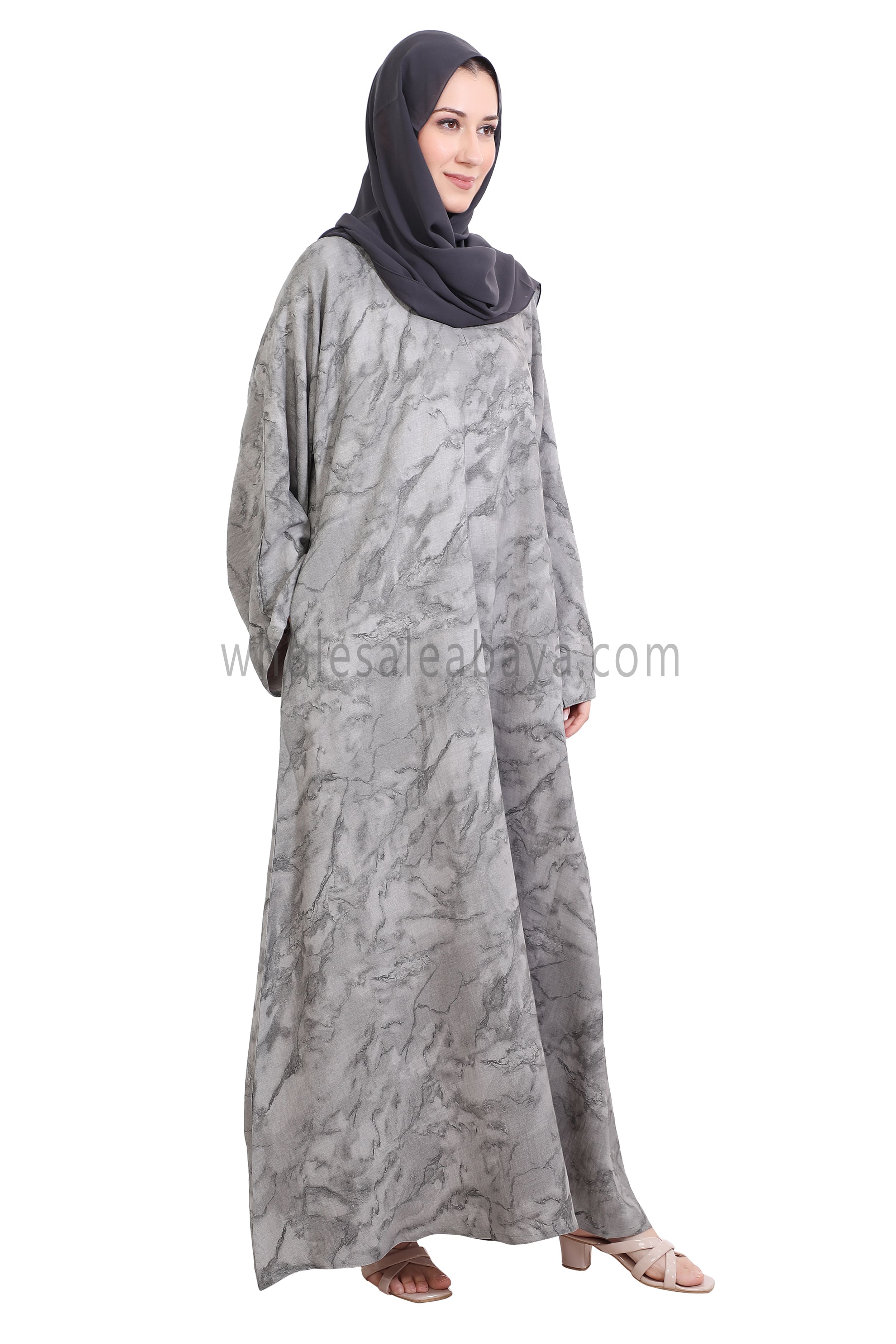 Linen Jacquard Closed Umbrella Abaya