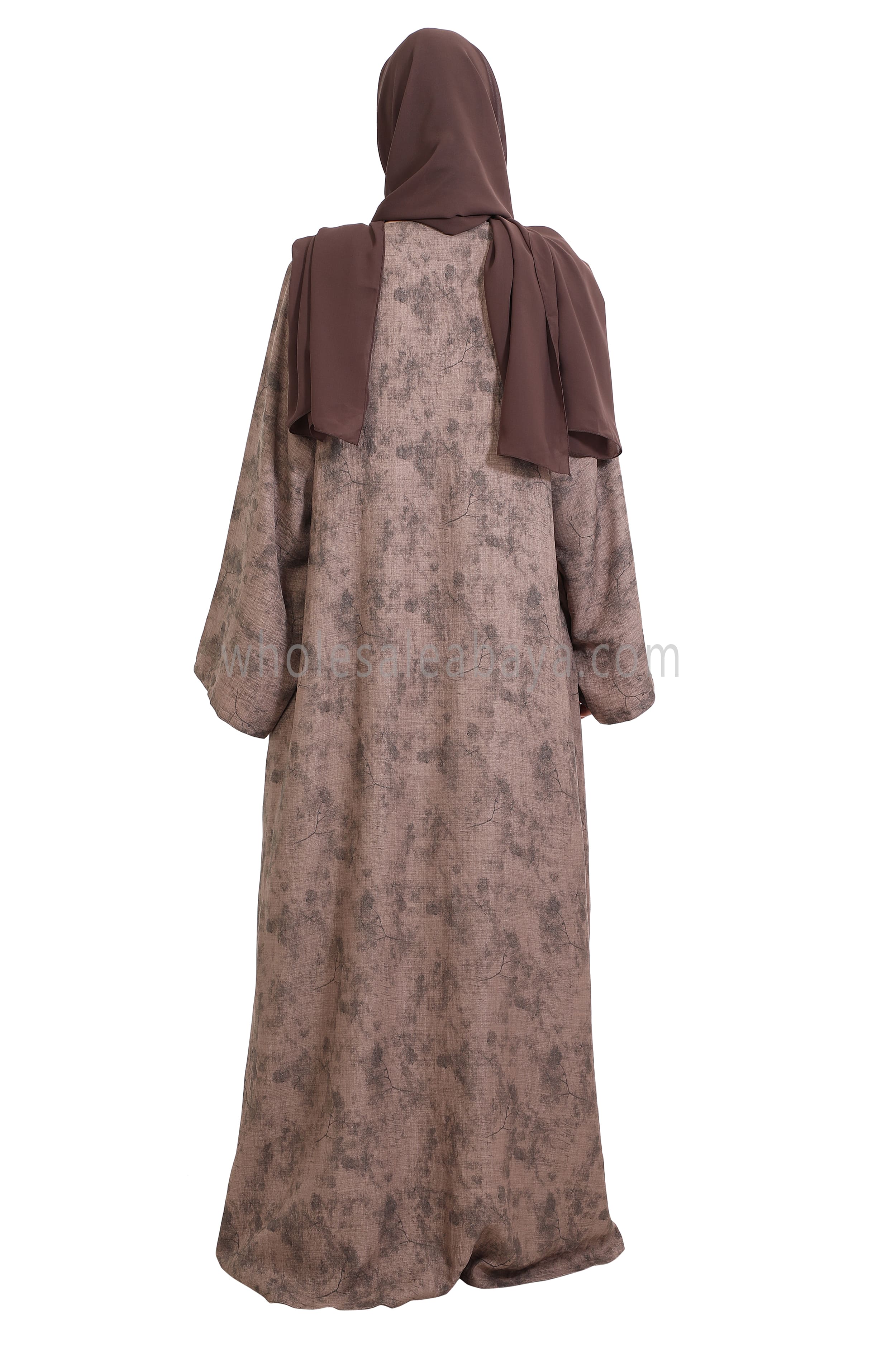 Linen Foil Jacquard Closed Abaya
