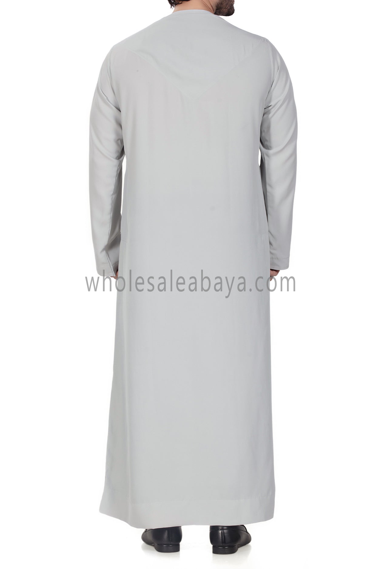 Men's Premium Emirati Thoube With Buttons & Tassel Dove Grey