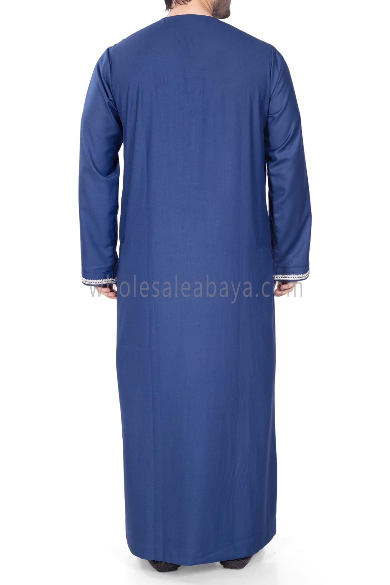 Men's Omani Thoube with Embroidery and Designer Tassel Ink Blue