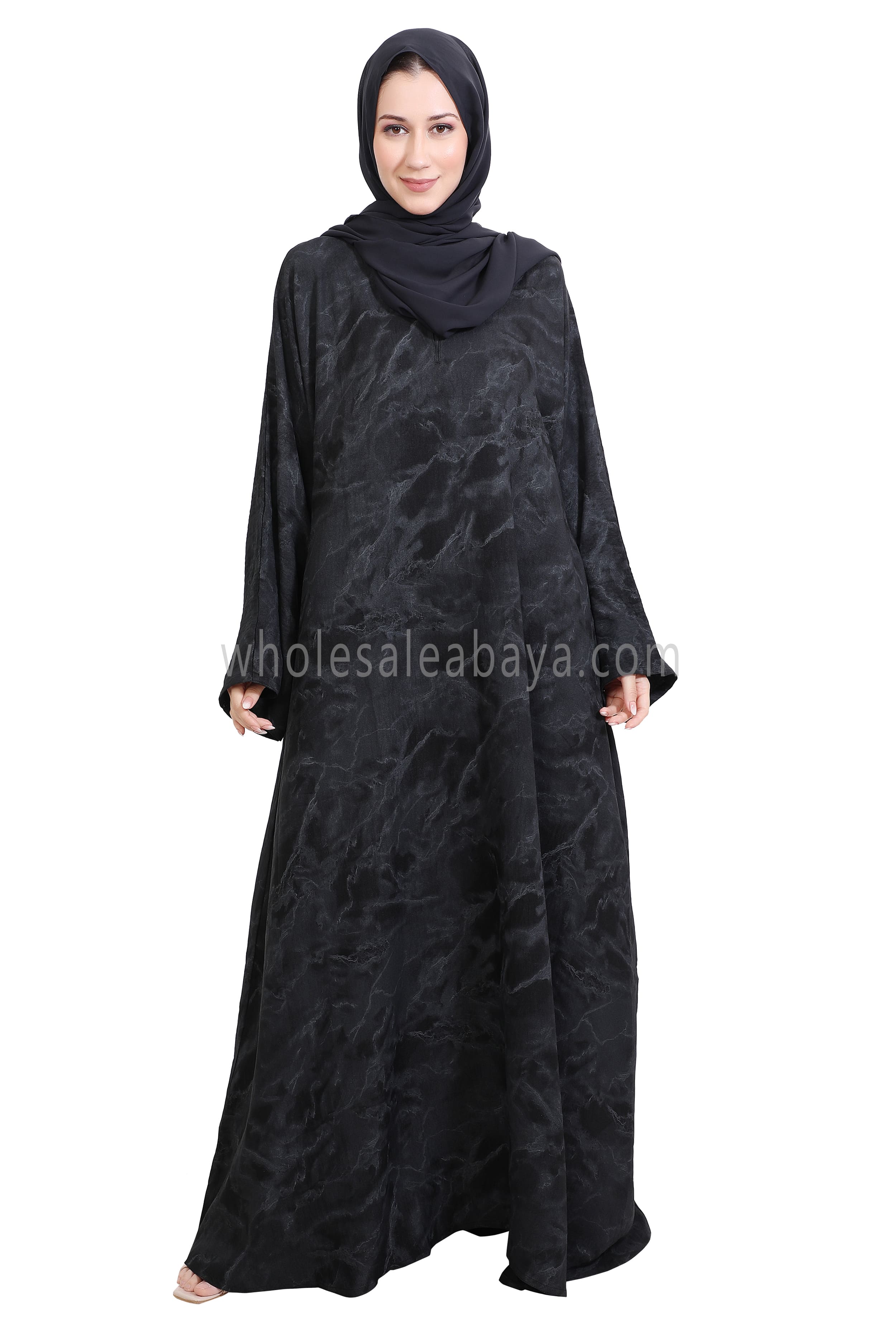 Linen Jacquard Closed Umbrella Abaya