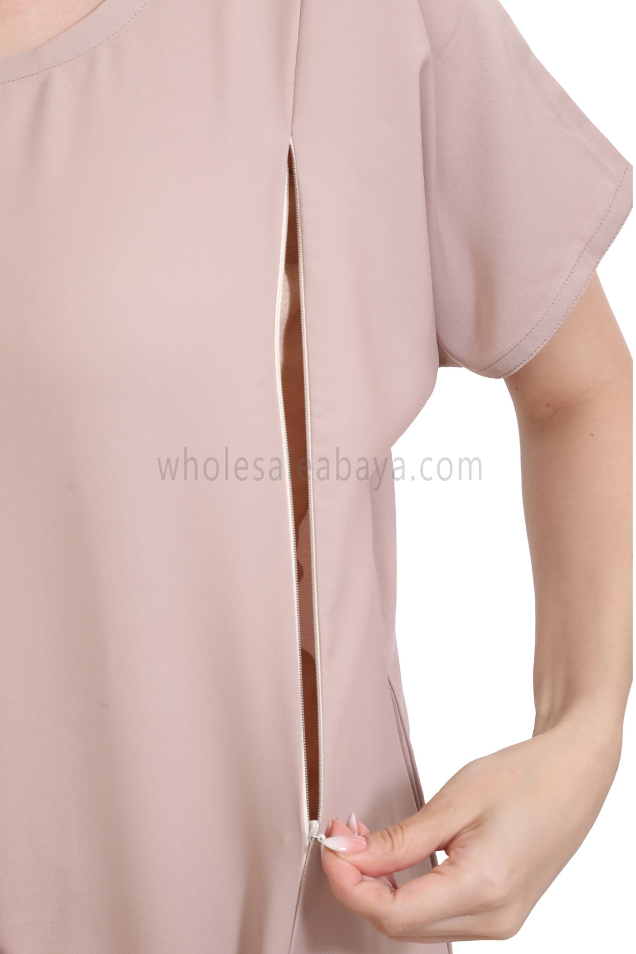 Inner Slip Dress Abaya with Maternity Zips