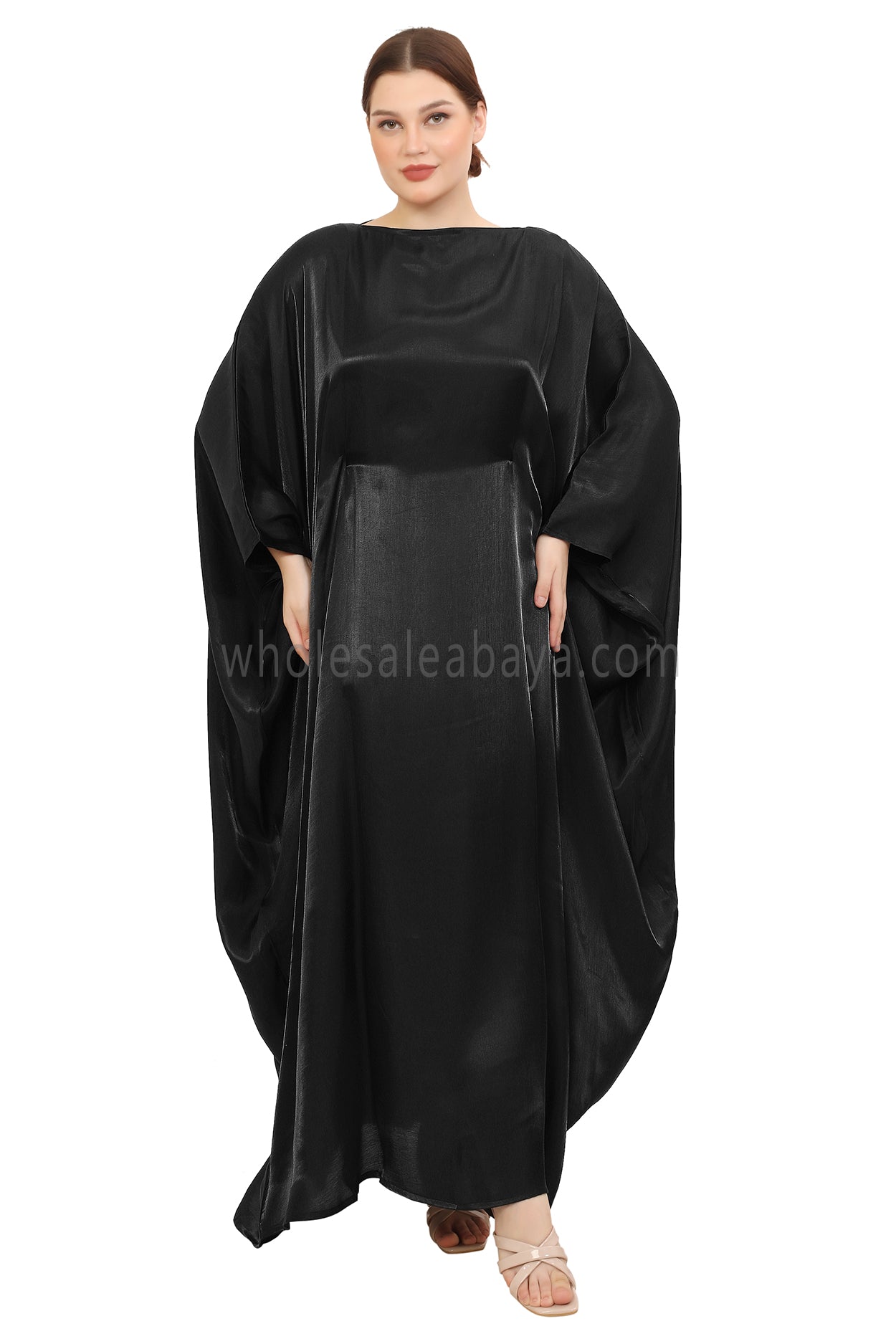 Butterfly Shimmer Kaftan Abaya Midnight Black 30520