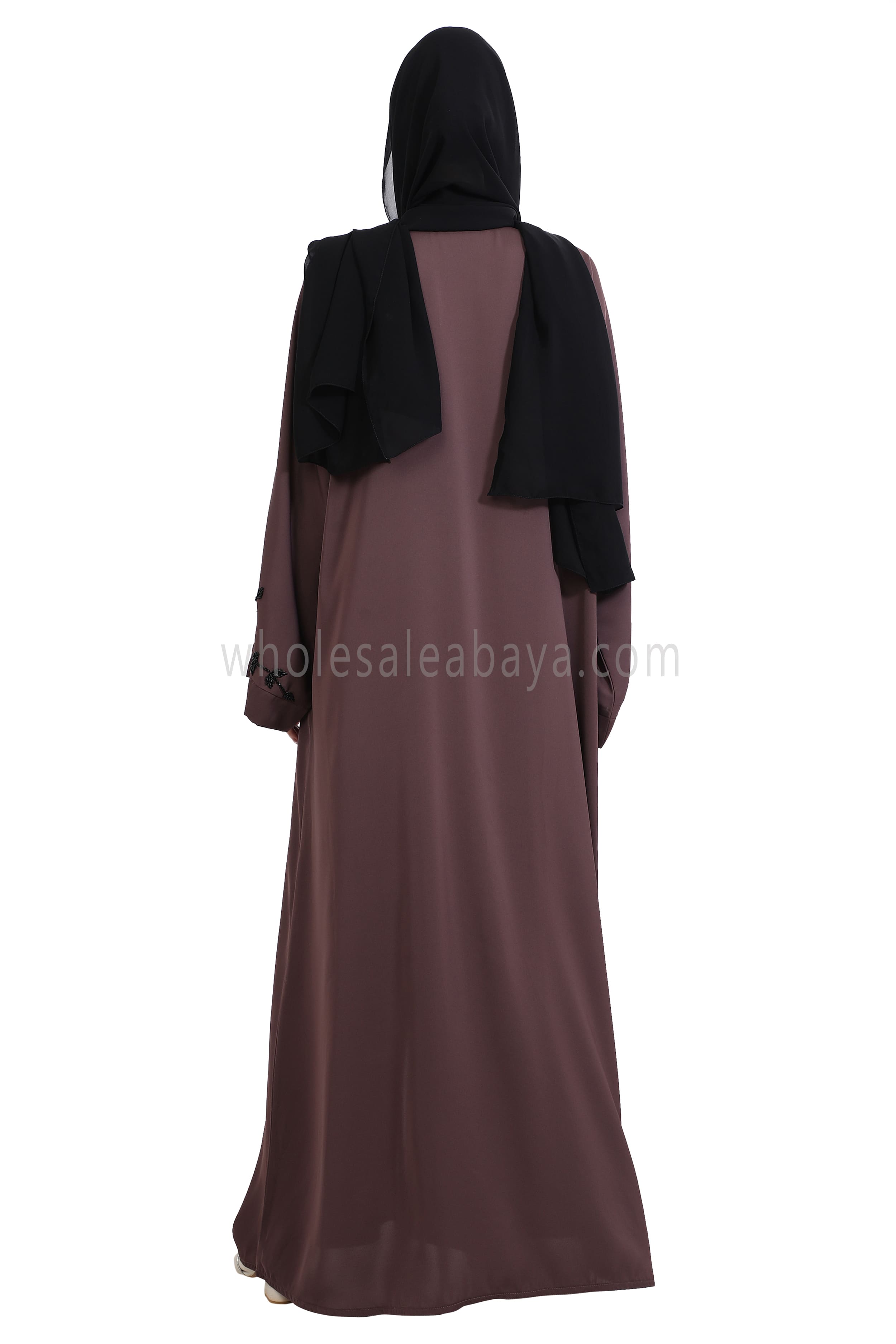 Open Abaya With Handwork Sleeves