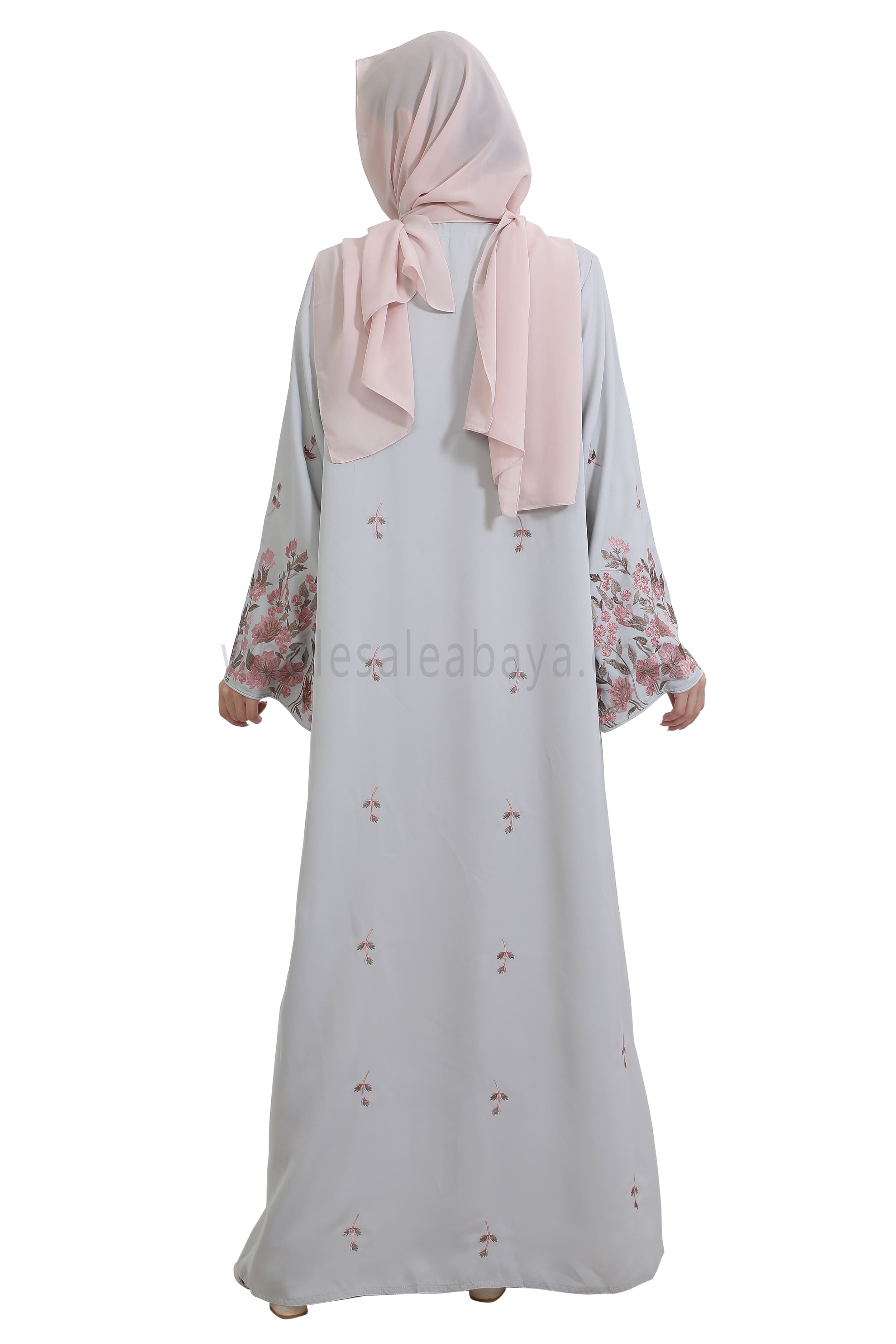 Nida Open Abaya With Motif Embroidery And Embroidered Sleeves