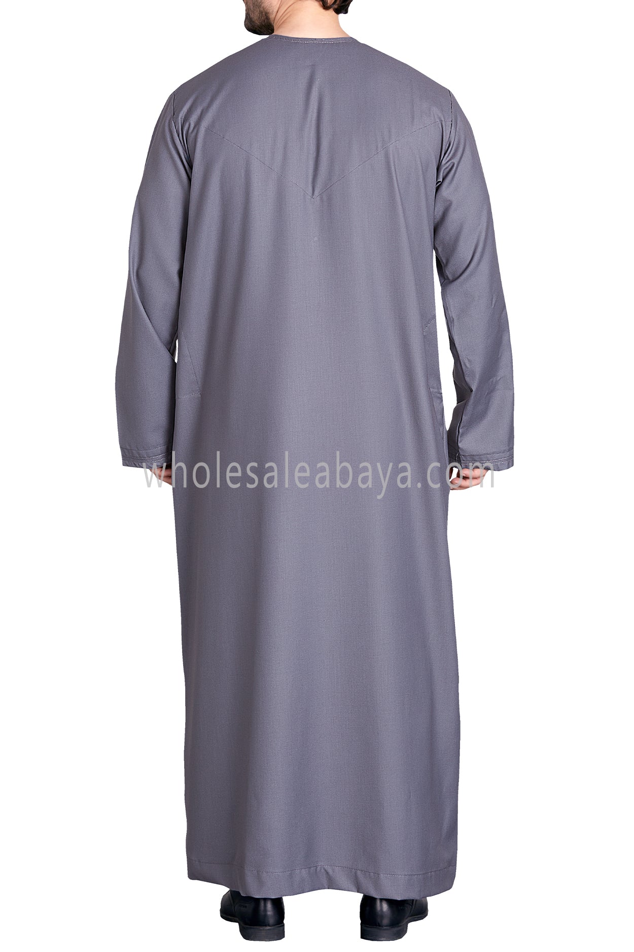 Men's Premium Emirati Thoube With Buttons & Tassel Aegan Grey