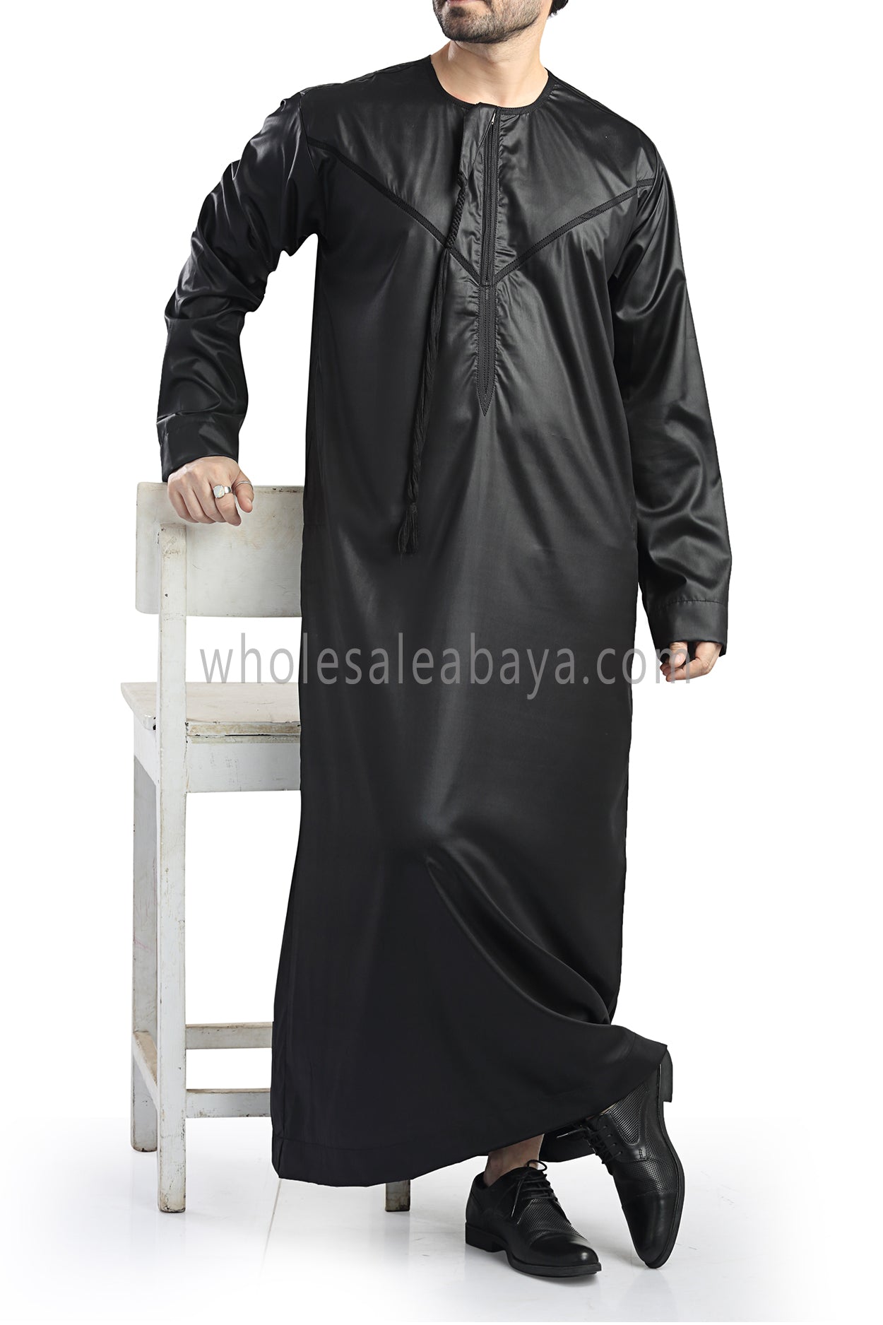 Men's Premium Quality Omani Style Thoube 90008 T Black