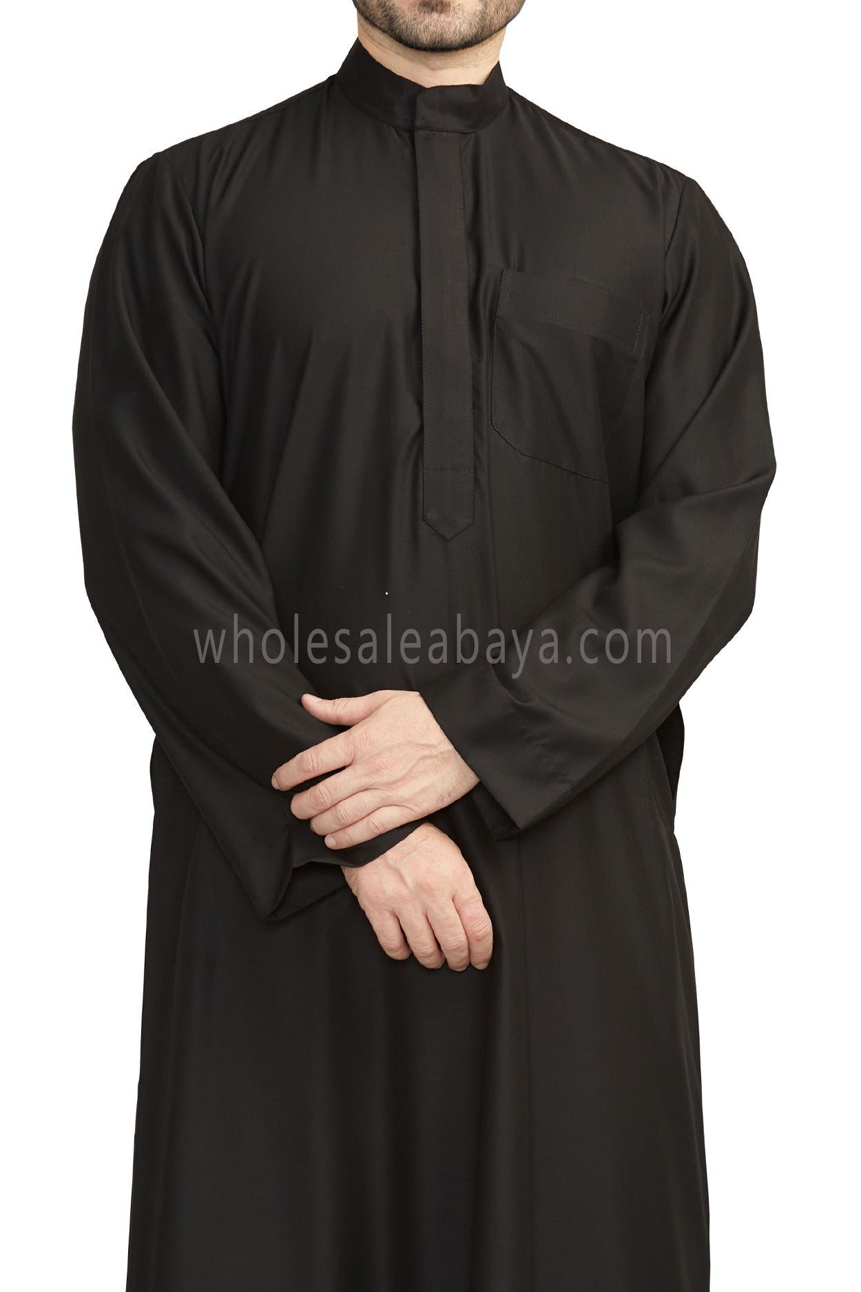 Men's Plain Collar Thoube Black