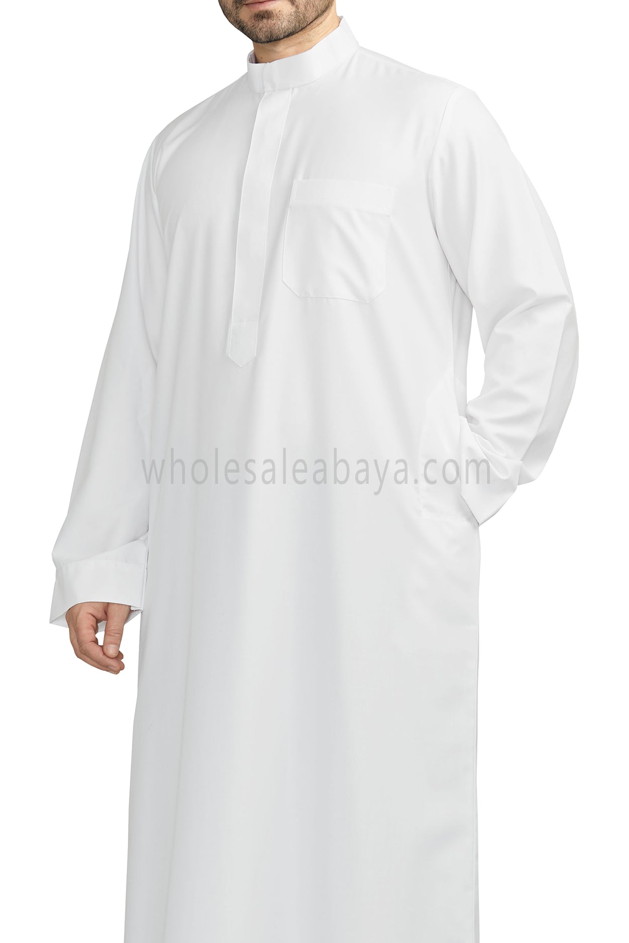 Men's Plain Collar Thoube white Colour