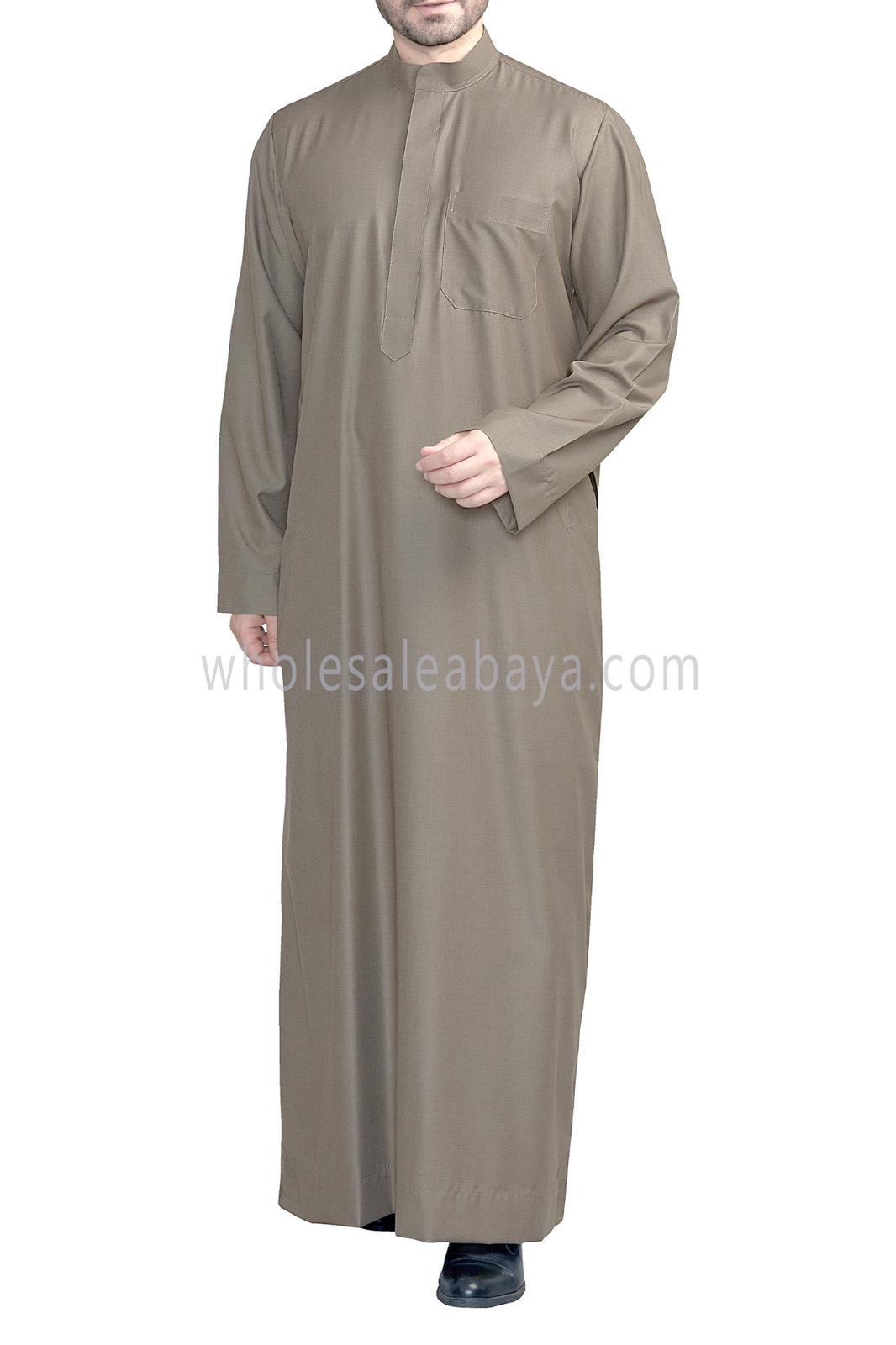 Men's Plain Collar Thoube Taupe Brown