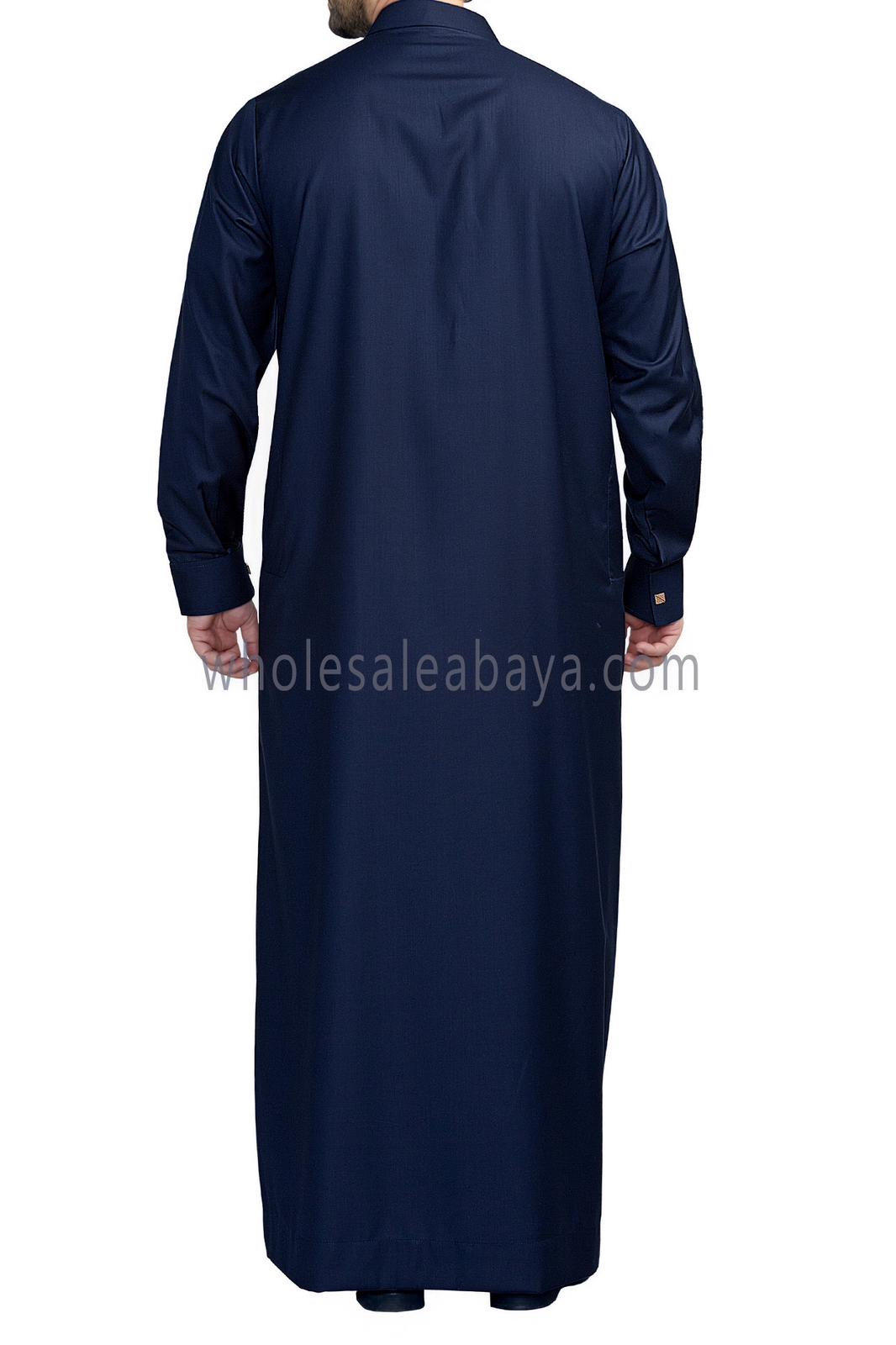 Plain Collar Thoube With Designer Buttons Navy Blue