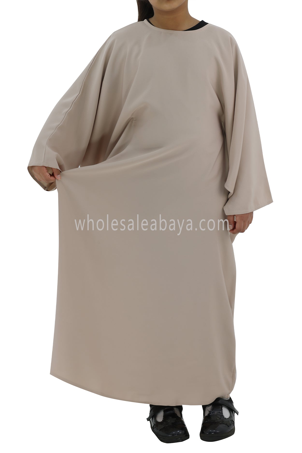 Girls PLain Closed Butterfly Abaya