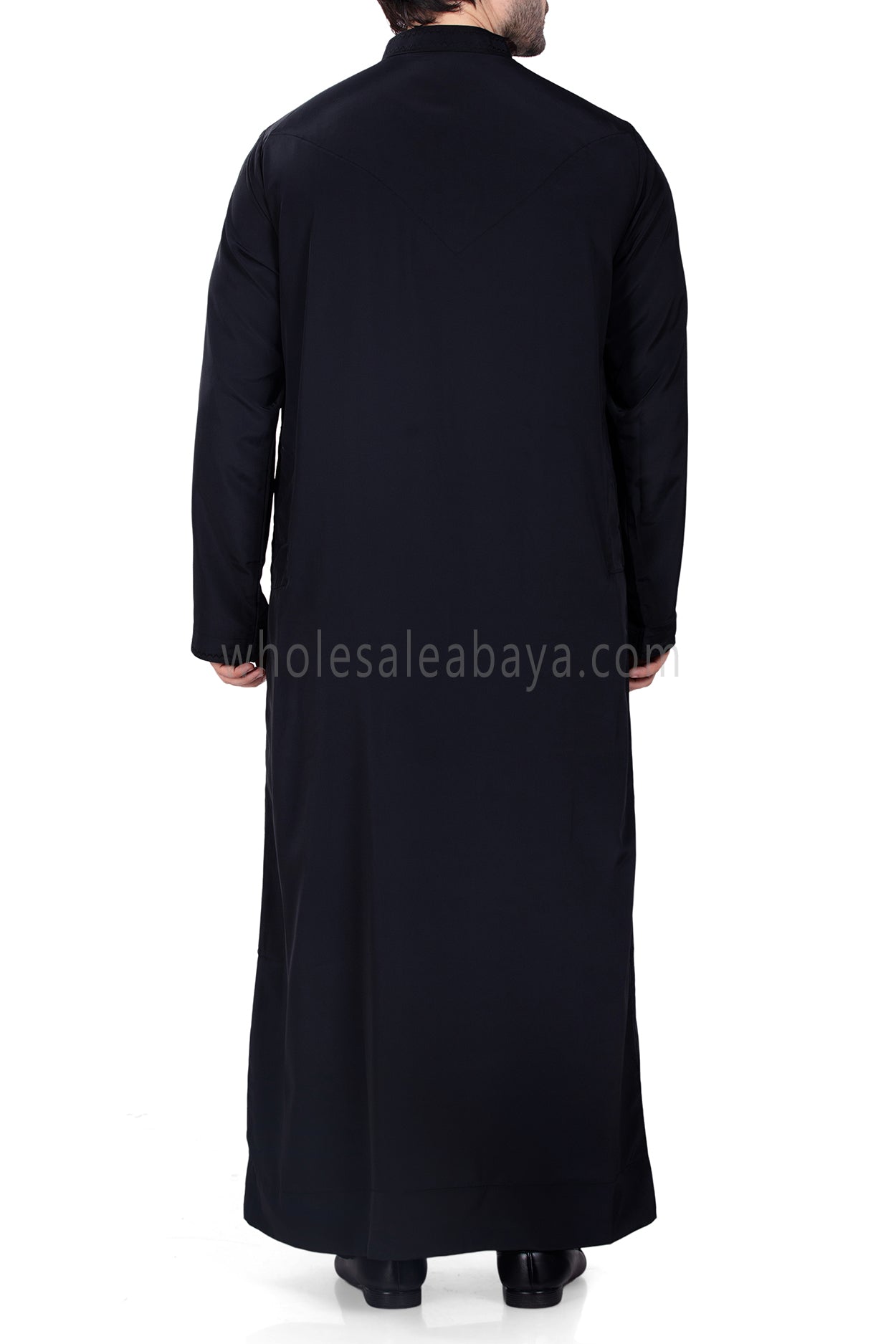 Premium Bahraini Style Men's Collar Thoube Black