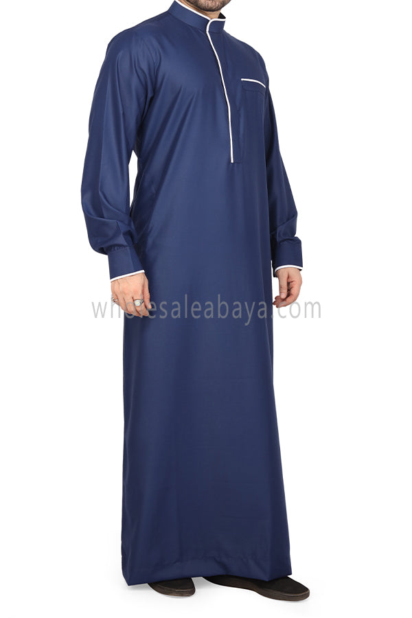 Men's Stylish Collar Thoube 90051 Navy Blue