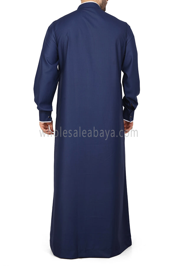 Men's Stylish Collar Thoube 90051 Navy Blue