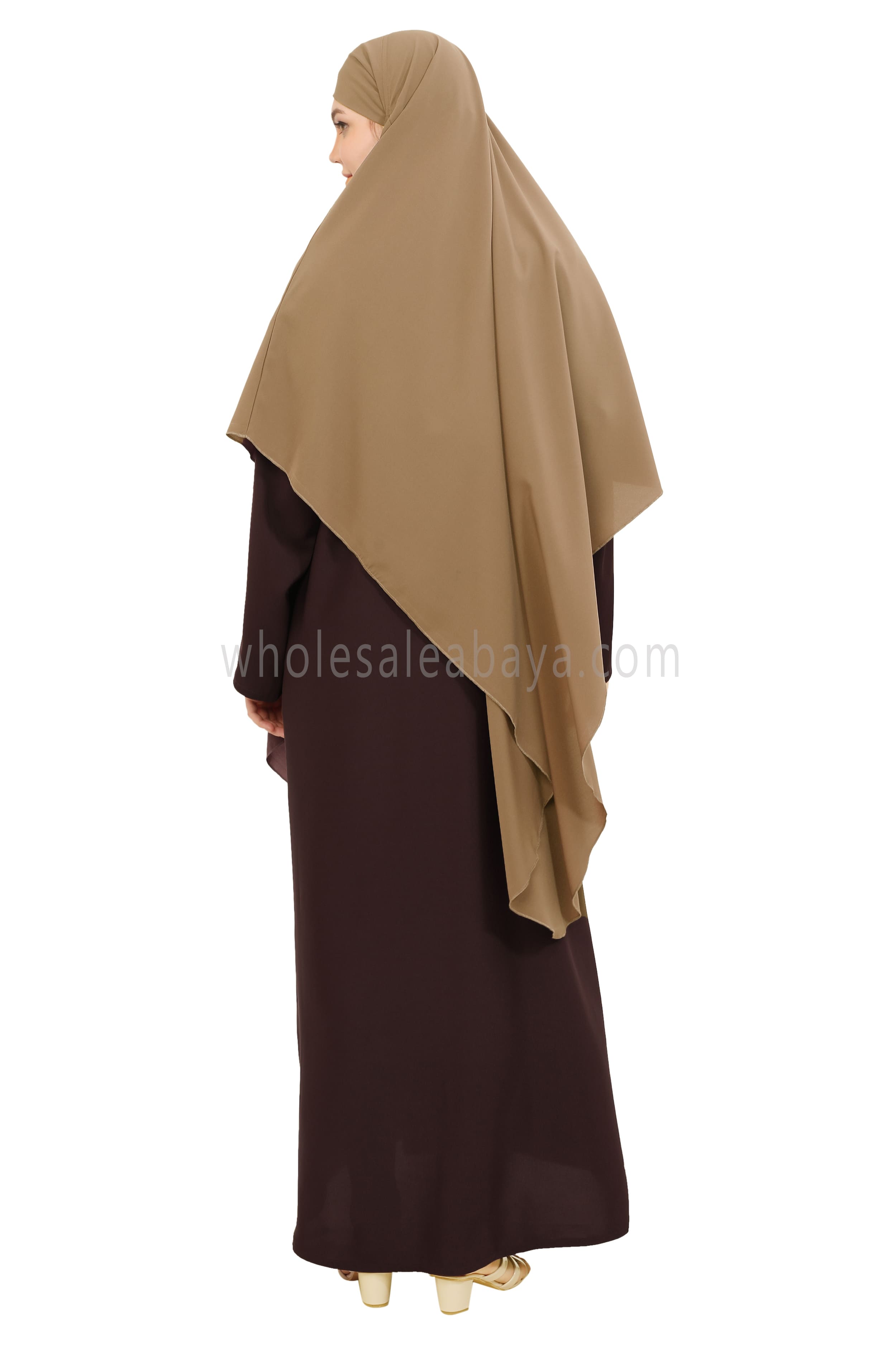 Free Size Premium Khimar Caramel Gold