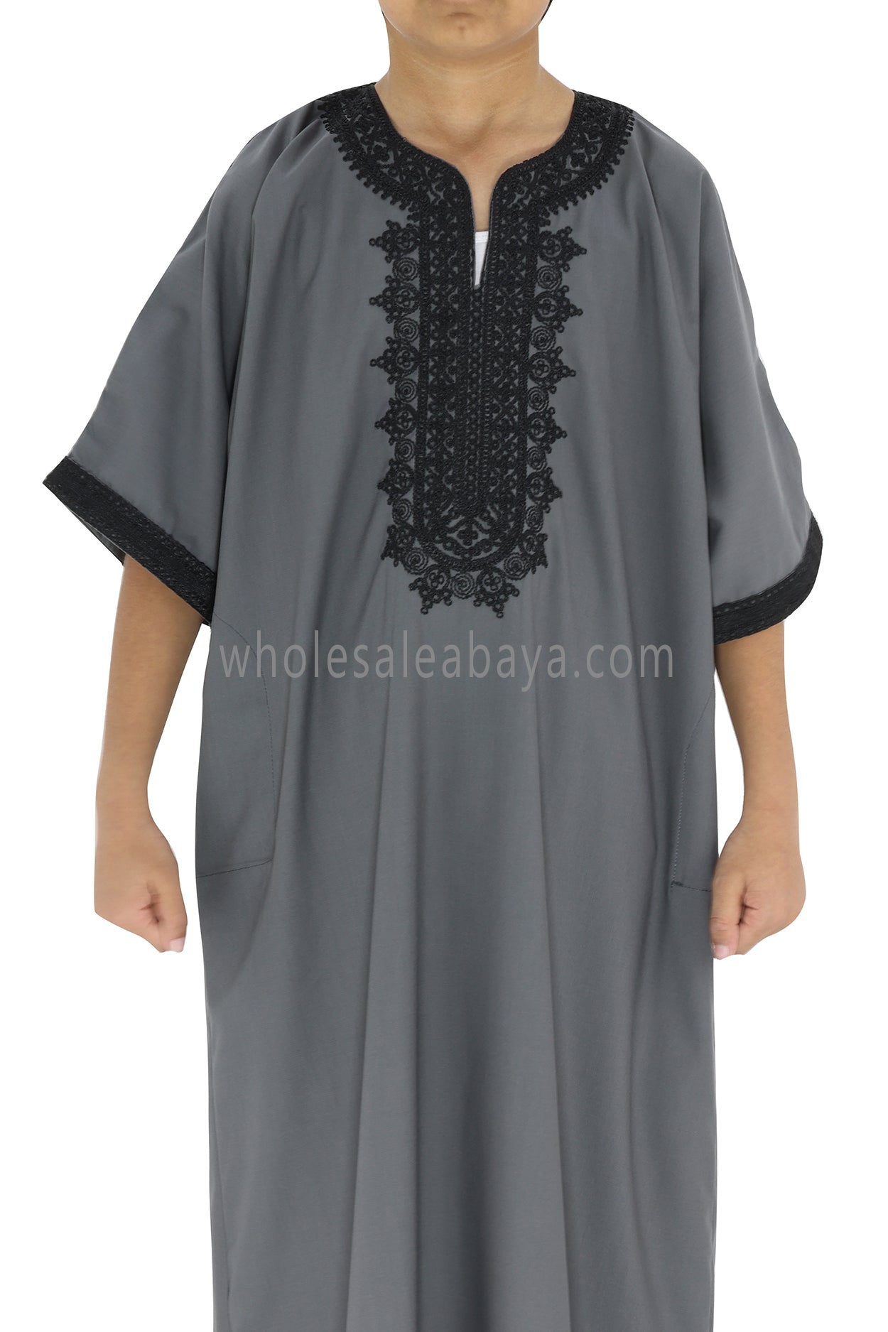 Boy's Moroccan Thoube Charcoal Grey