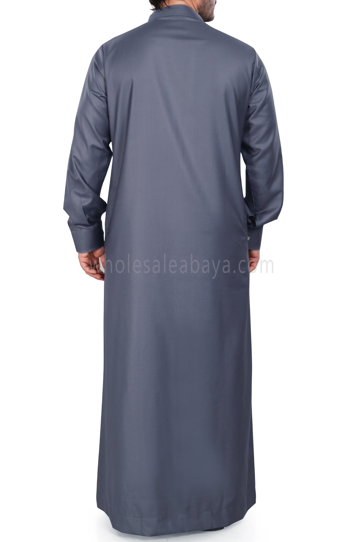 Plain Collar Thoube With Designer Buttons Dark Grey