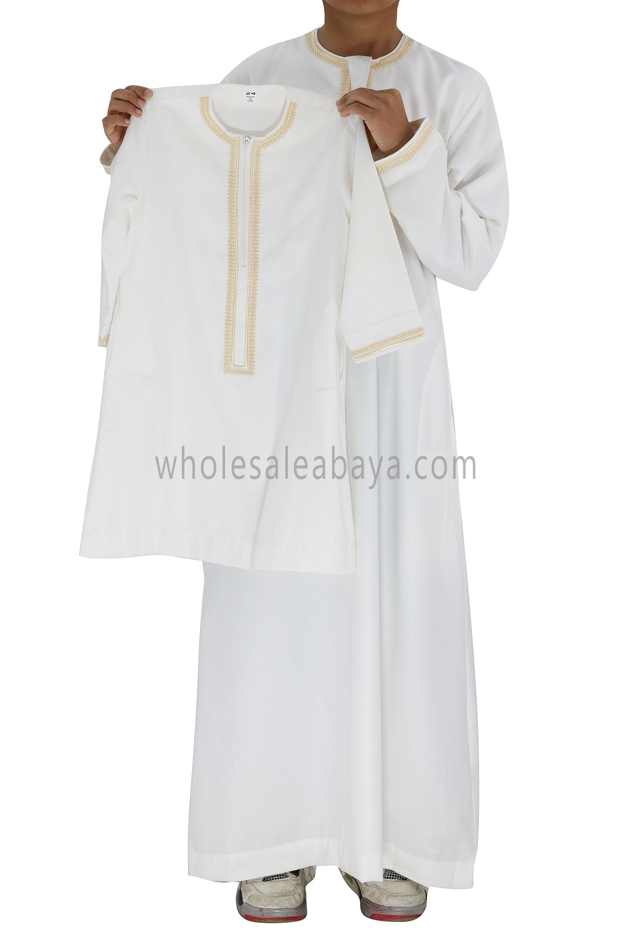 Boy's Premium Embroidered Omani Tassel Thoube White