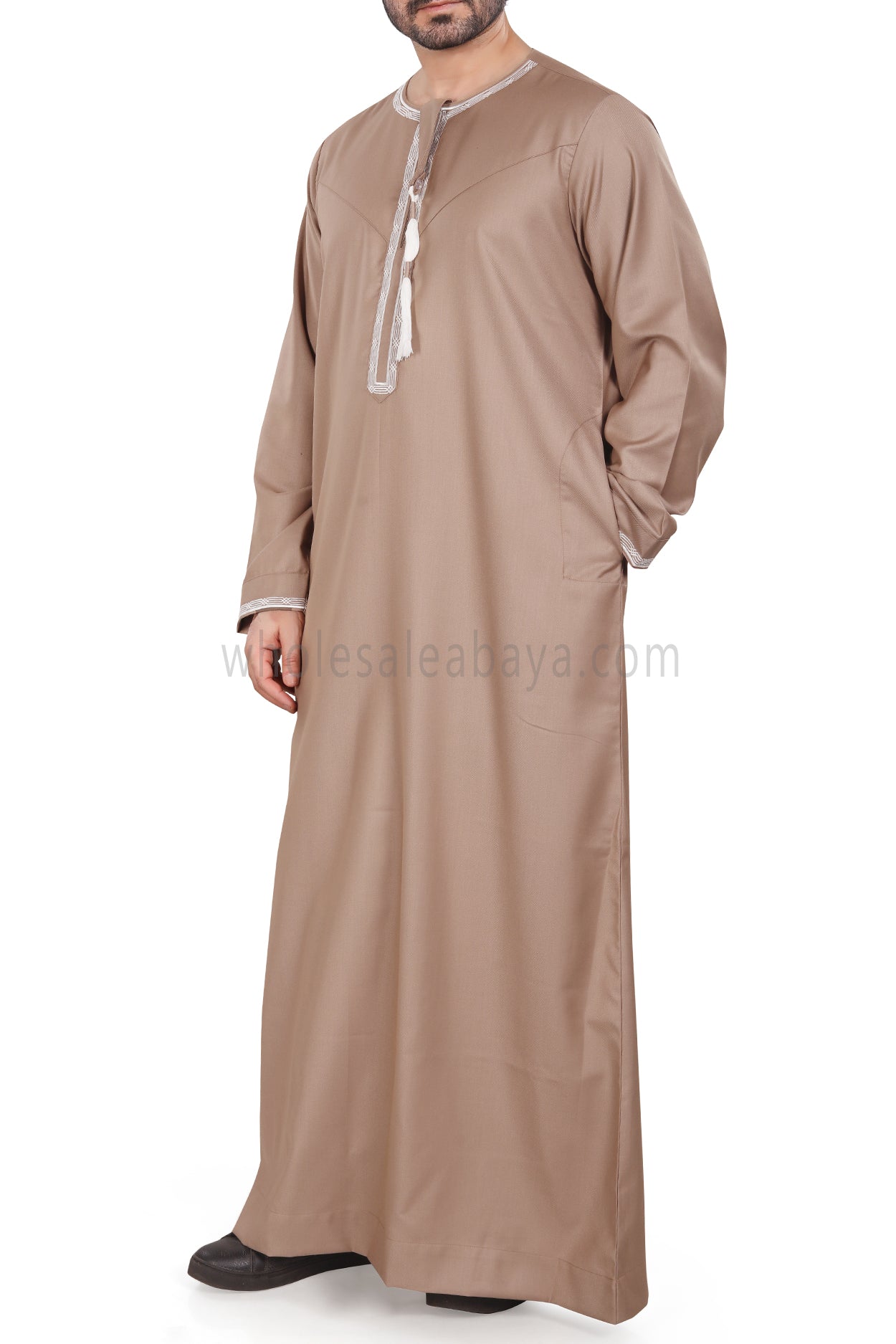 Premium Embroidered Omani Tassel Caramel Brown