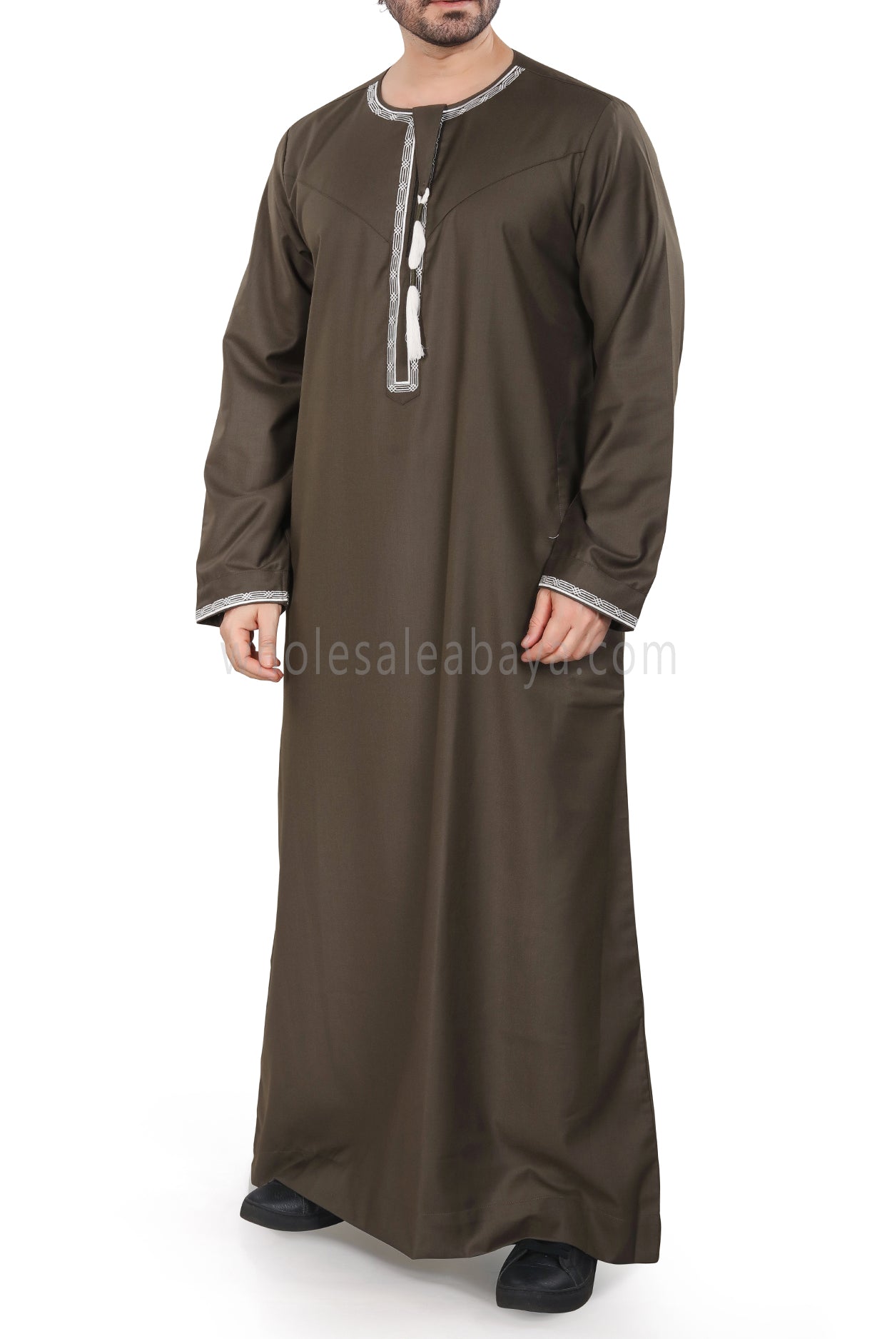 Premium Embroidered Omani Tassel Olive Green