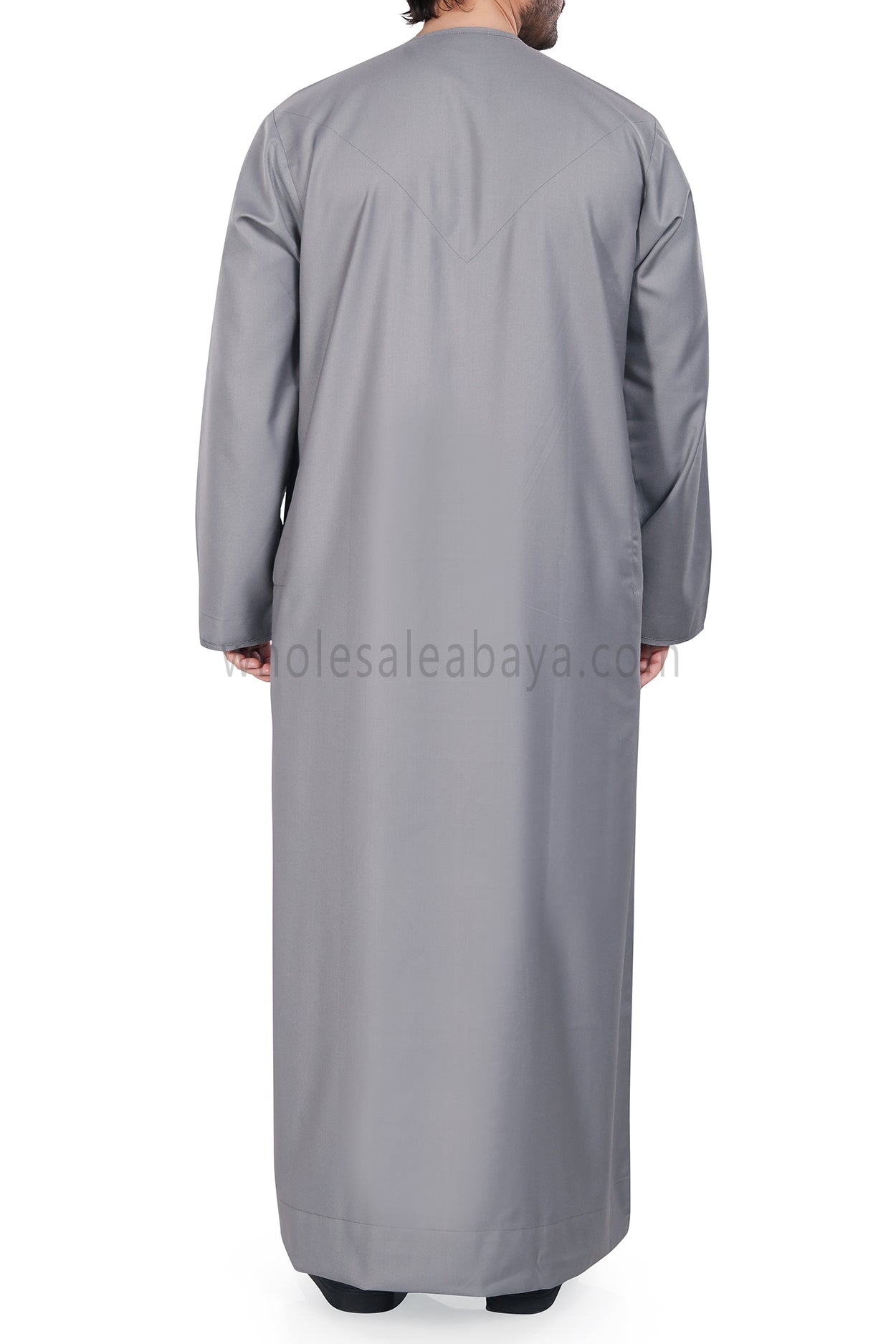 Men's Premium Emirati Thoube With Buttons & Tassel Light Grey