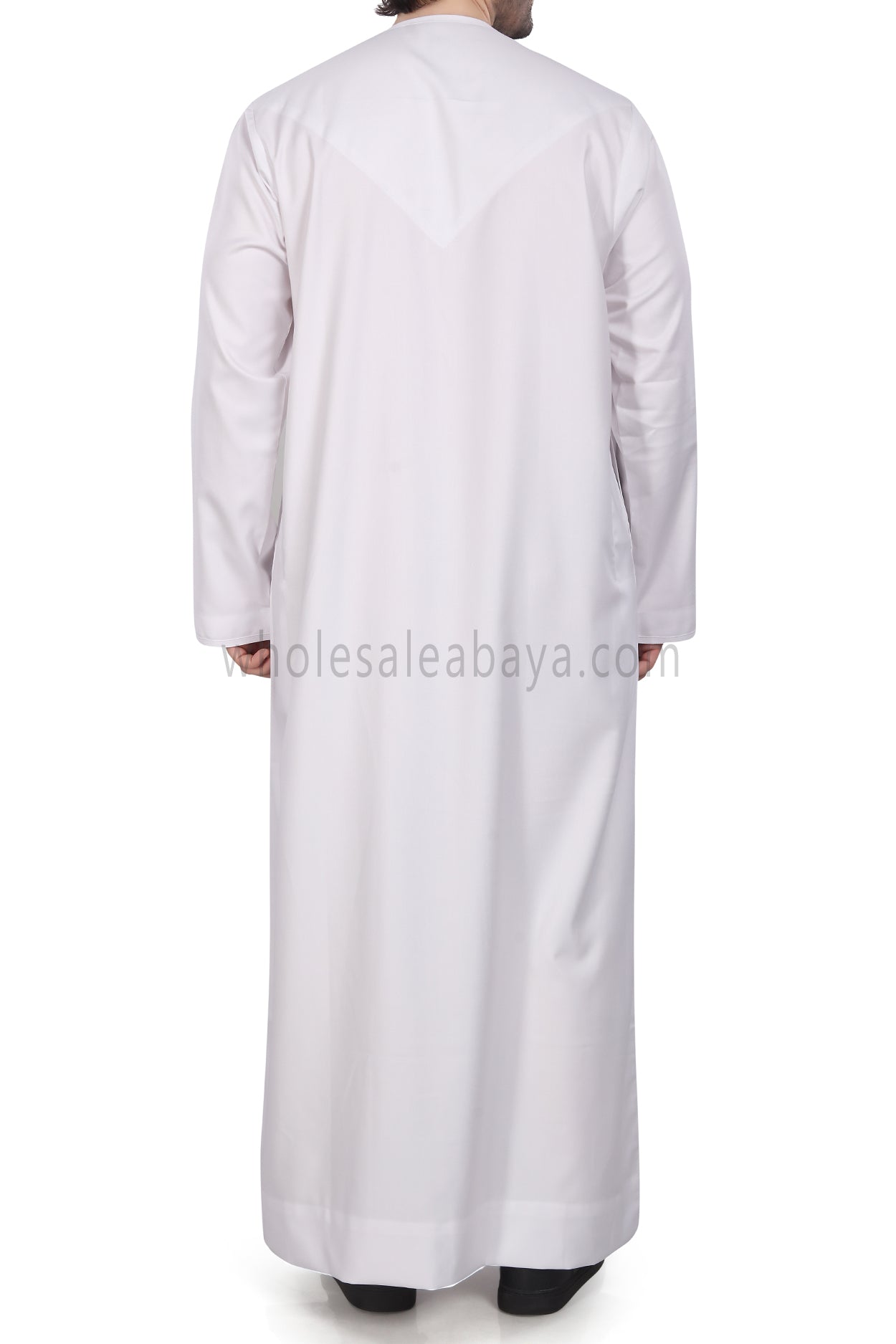 Men's Premium Emirati Thoube With Buttons & Tassel White