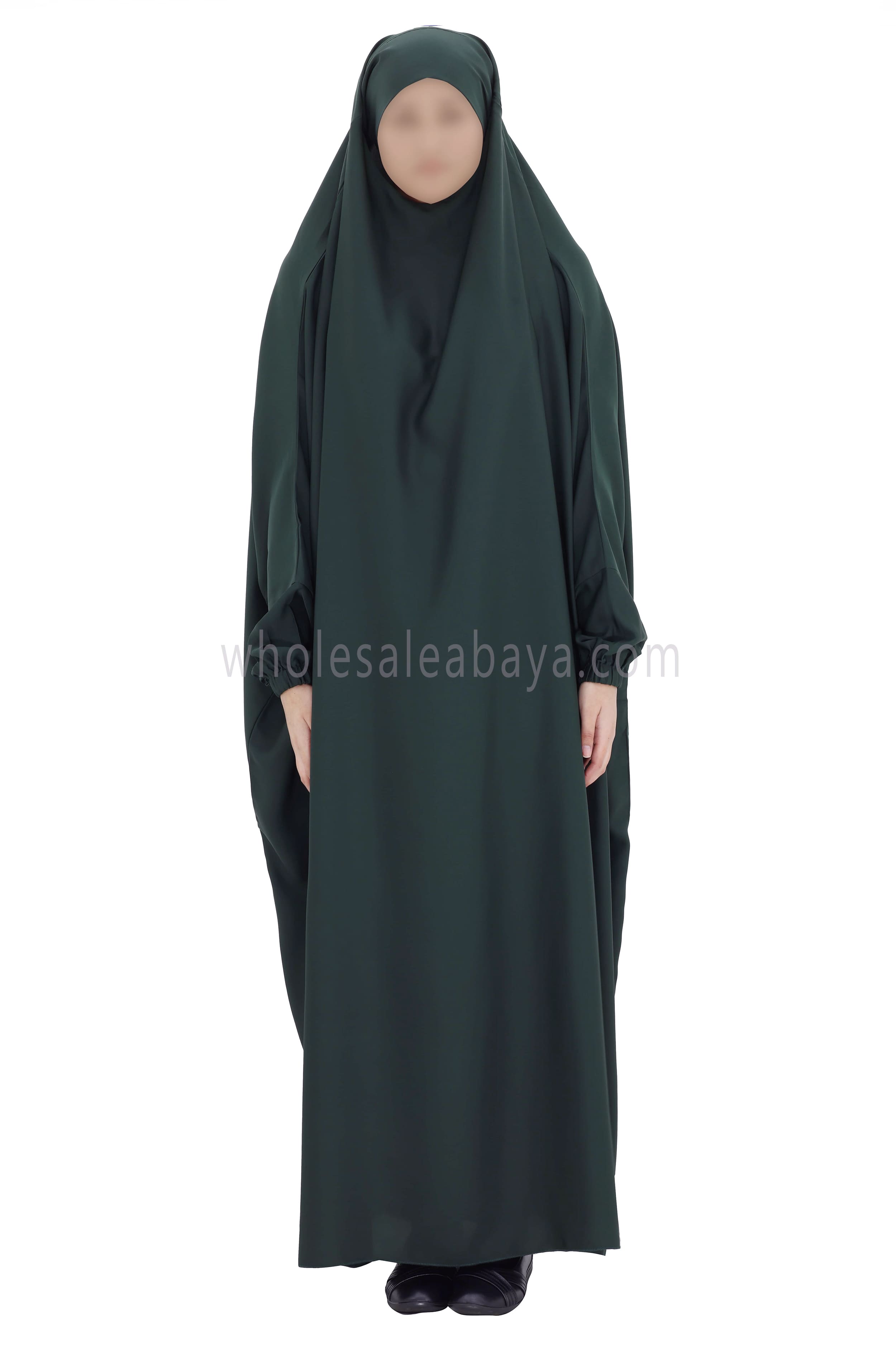 2 piece Jilbab With Naqaab Bottle Green