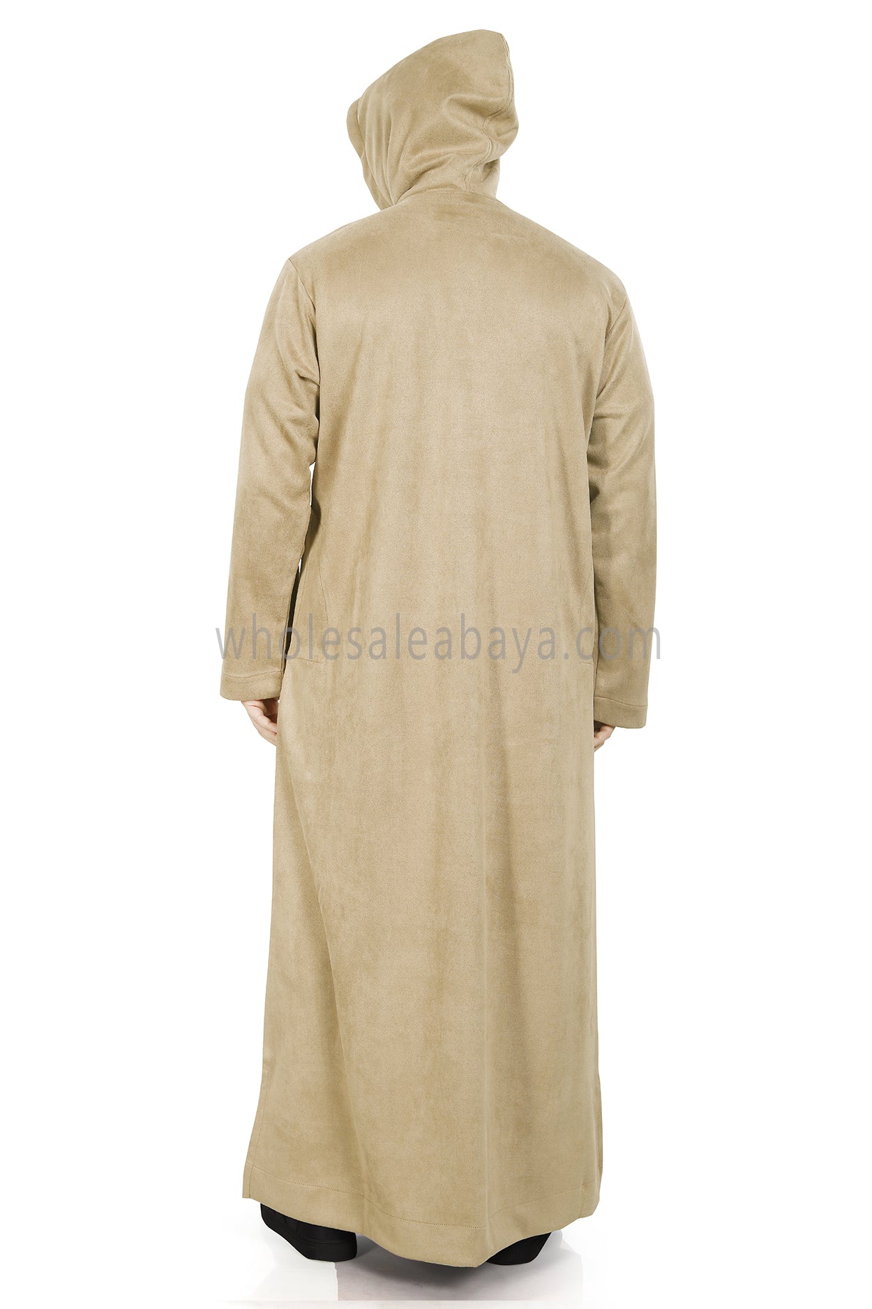 Premium Suede Hooded Thoube 90016 Light Beige
