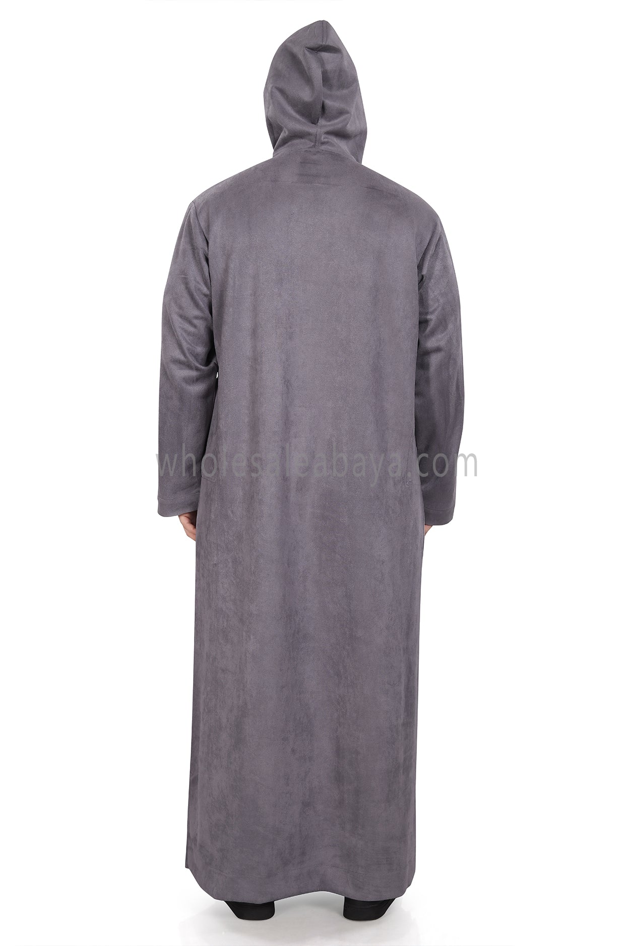 Premium Suede Hooded Thoube 90016 Grey