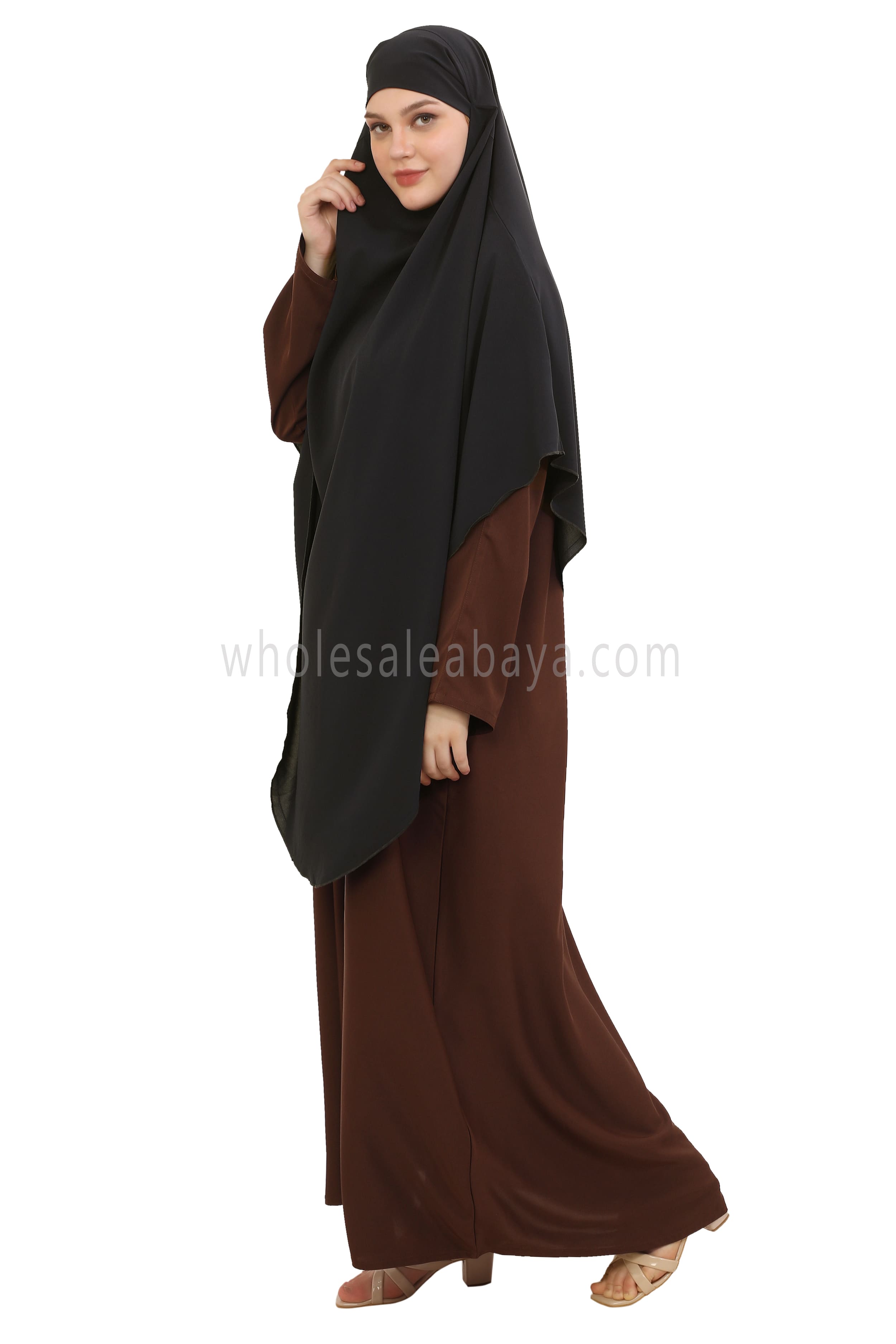 Free Size Premium Khimar Dark Charcoal