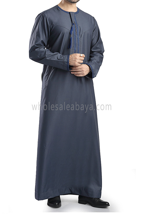 Embroidered Omani Thoube 90049 RL19 GREY