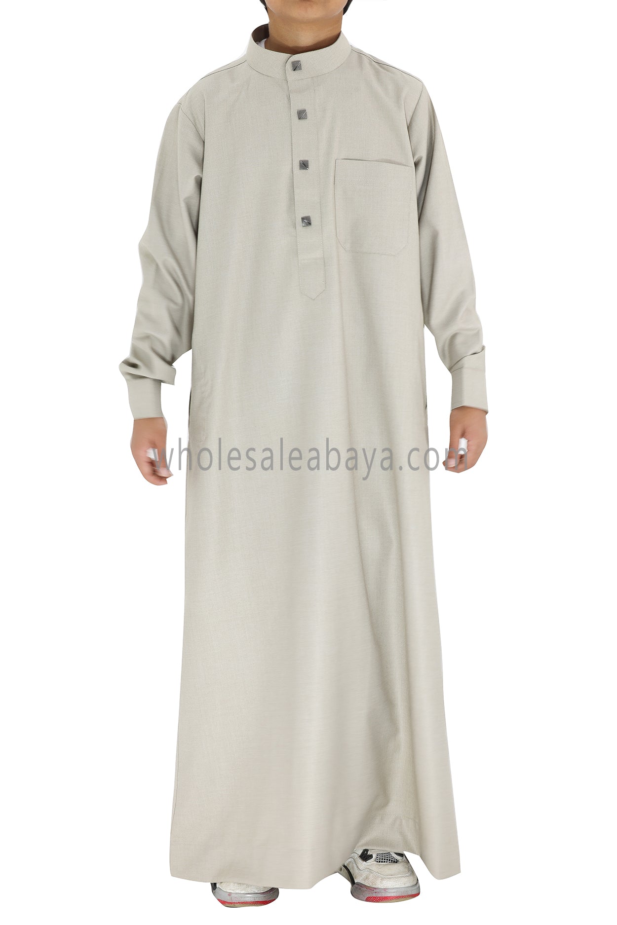 Boy's Designer Buttons Collar Thoube Stone Beige