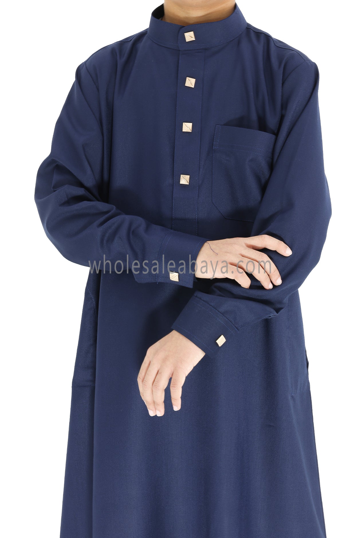 Boy's Designer Buttons Collar Thoube Navy Blue
