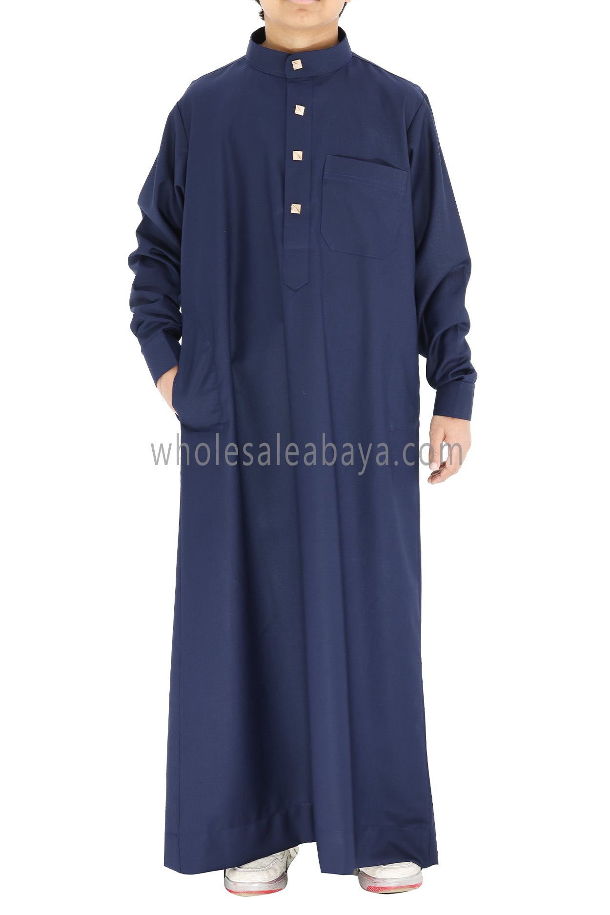 Boy's Designer Buttons Collar Thoube Navy Blue