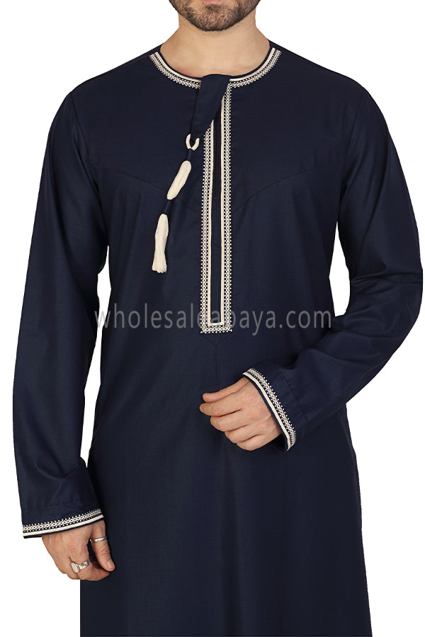 Embroidered Omani Thoube 90049 RL10 Navy