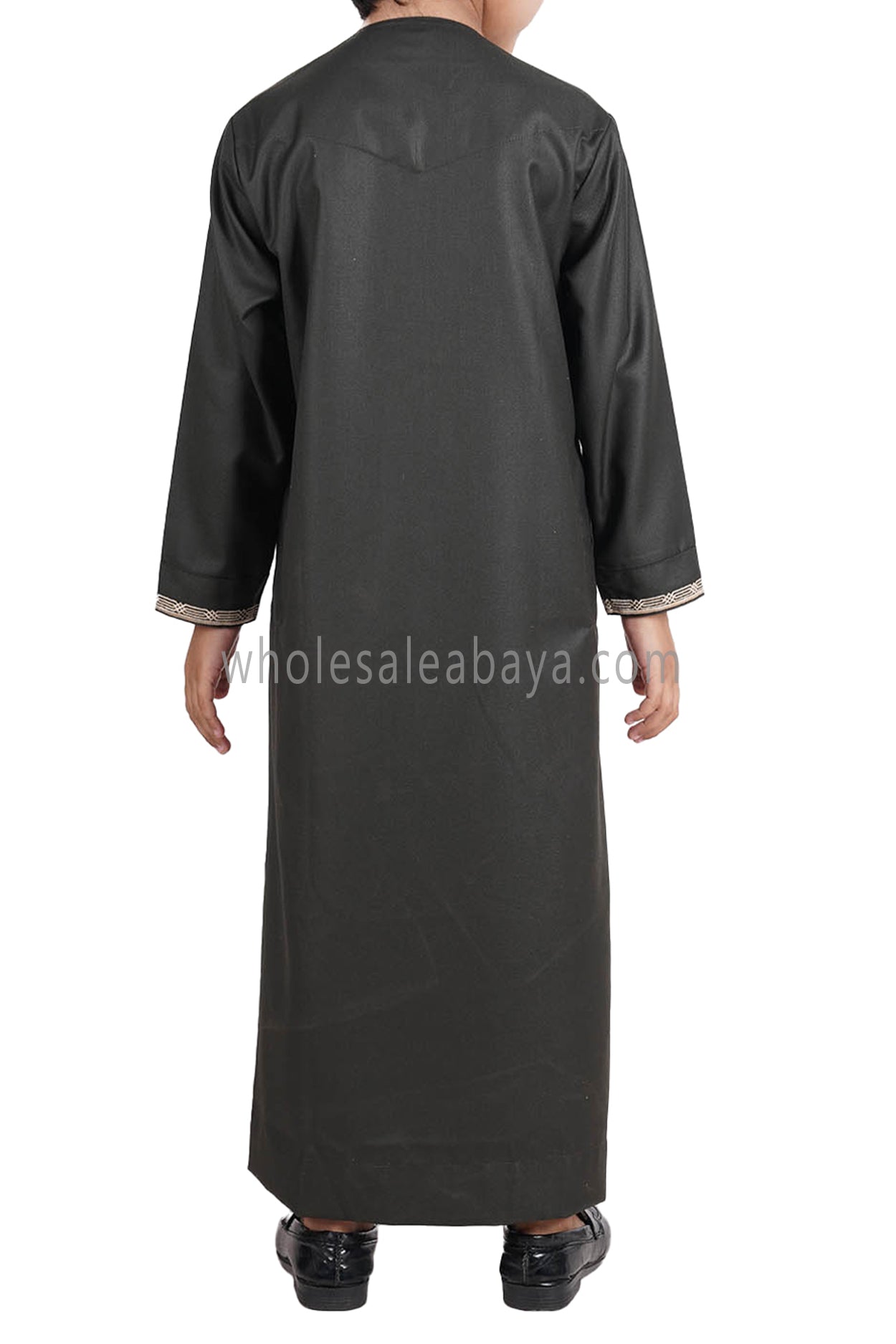 Boy's Omani Thoube With Designer Embroidery and Tassel Dark Green