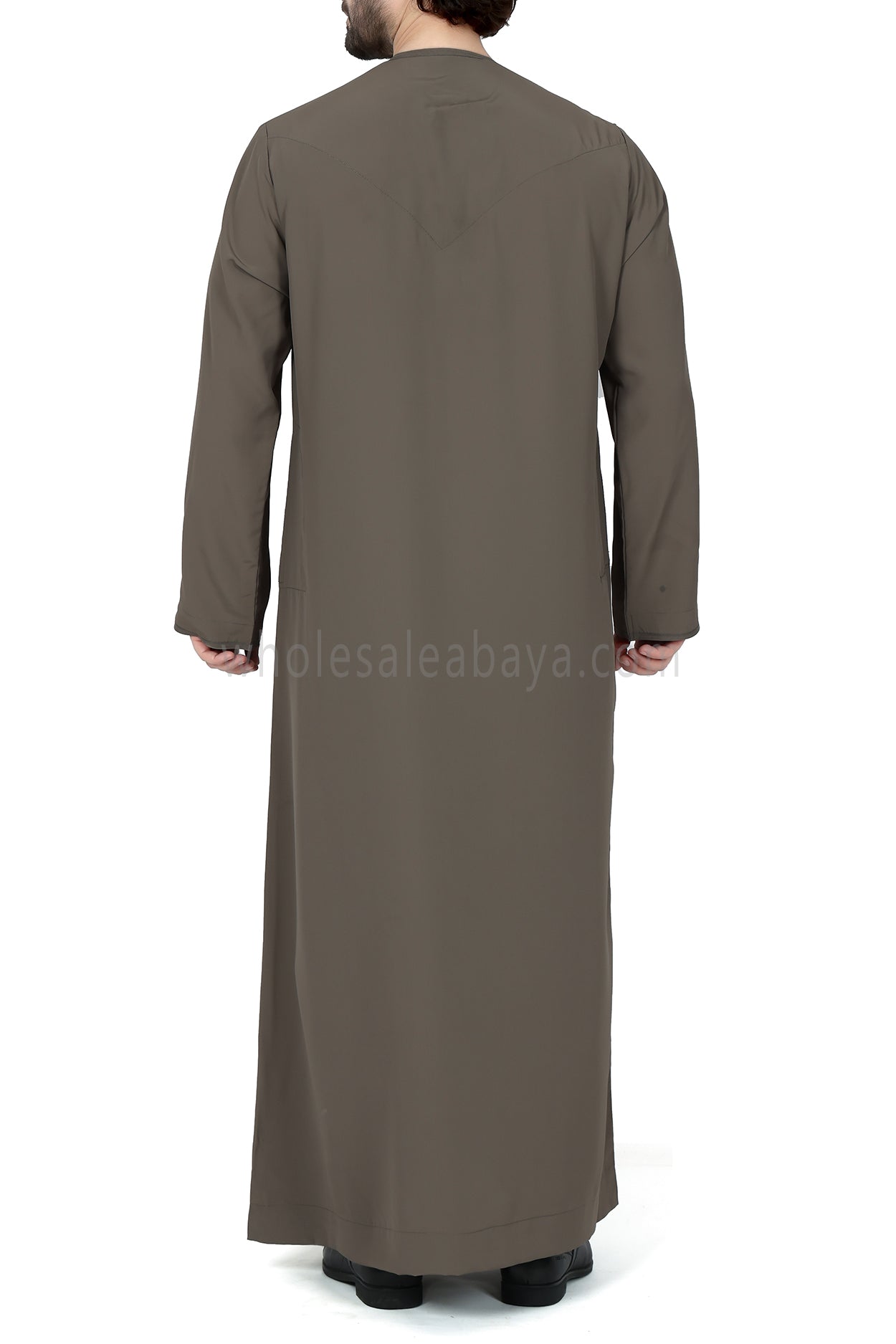 Men's Premium Emirati Thoube With Buttons & Tassel Olive Green