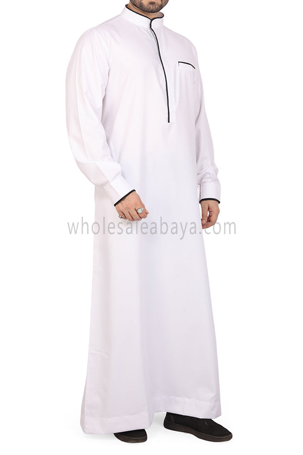 Men's Stylish Collar Thoube 90051 White