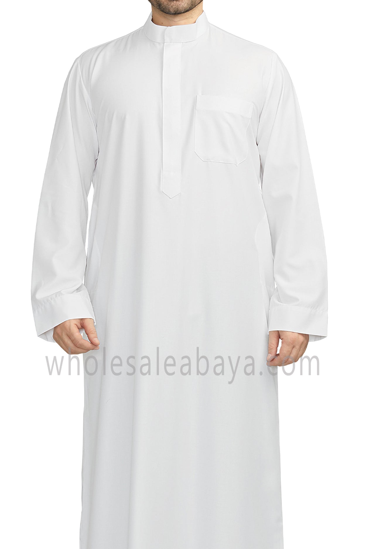 Men's Plain Collar Thoube white Colour