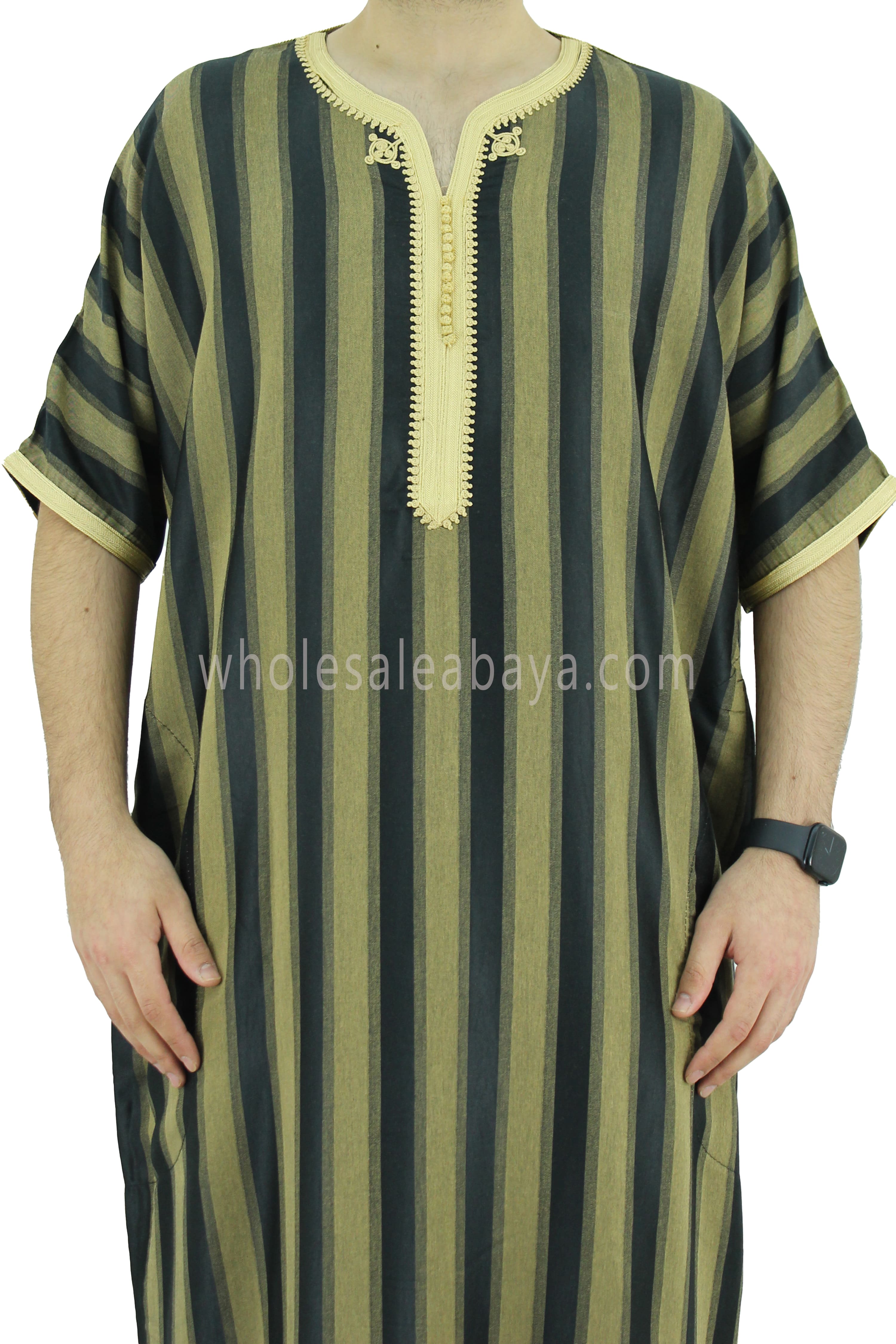 Moroccan Stripped Thoube Half Sleeve 90040