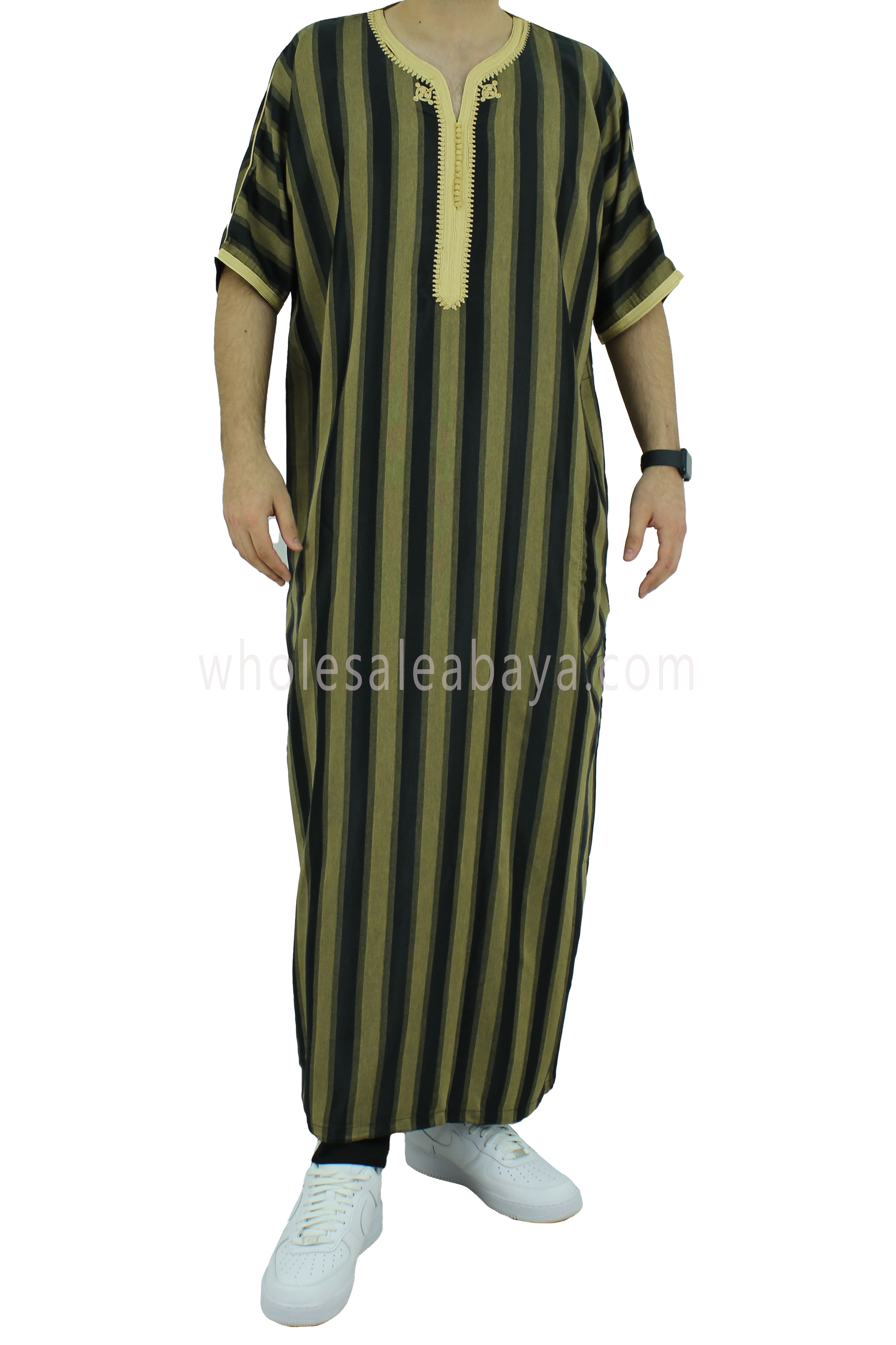 Moroccan Stripped Thoube Half Sleeve 90040