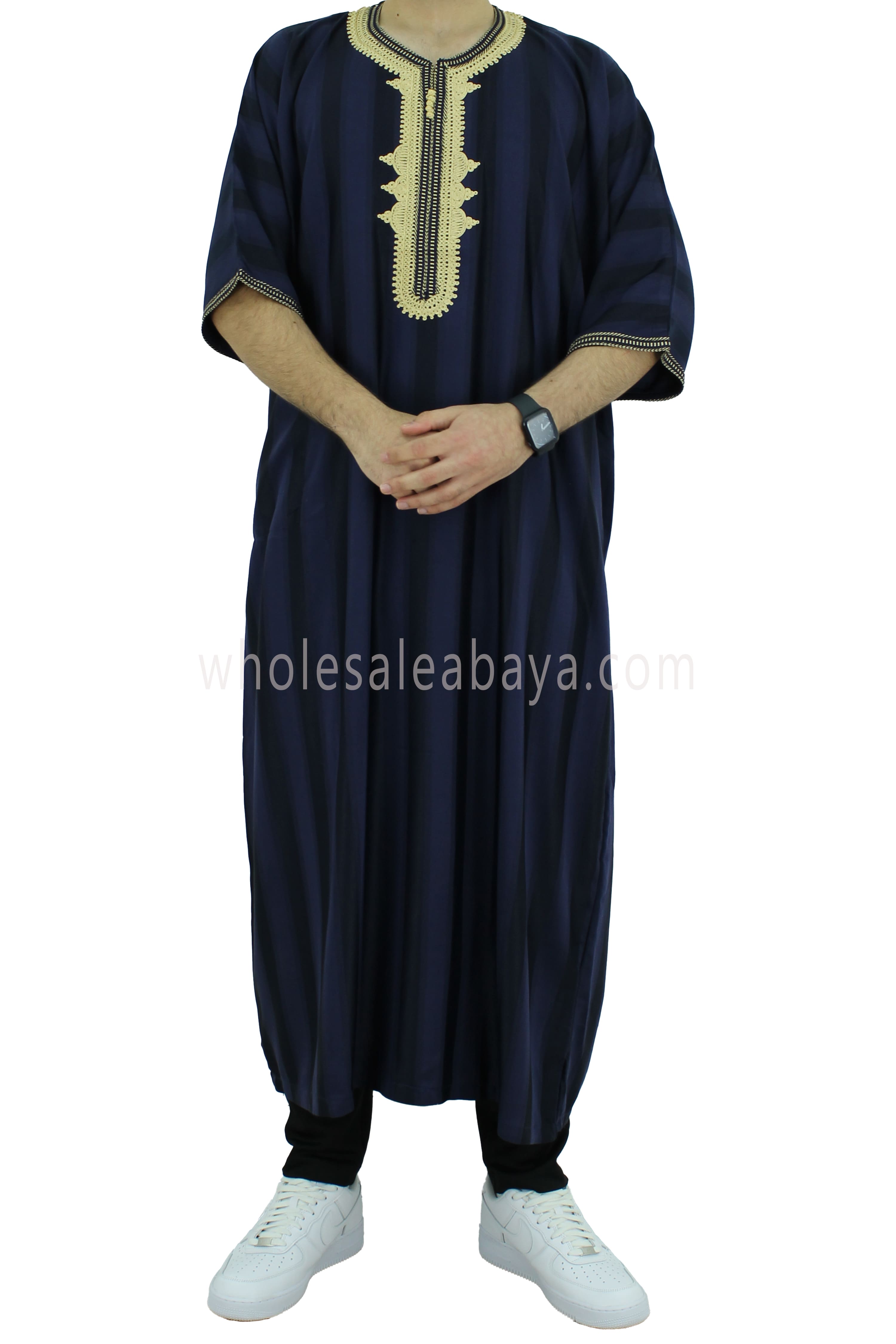 Moroccan Stripped Thoube Half Sleeve 90040