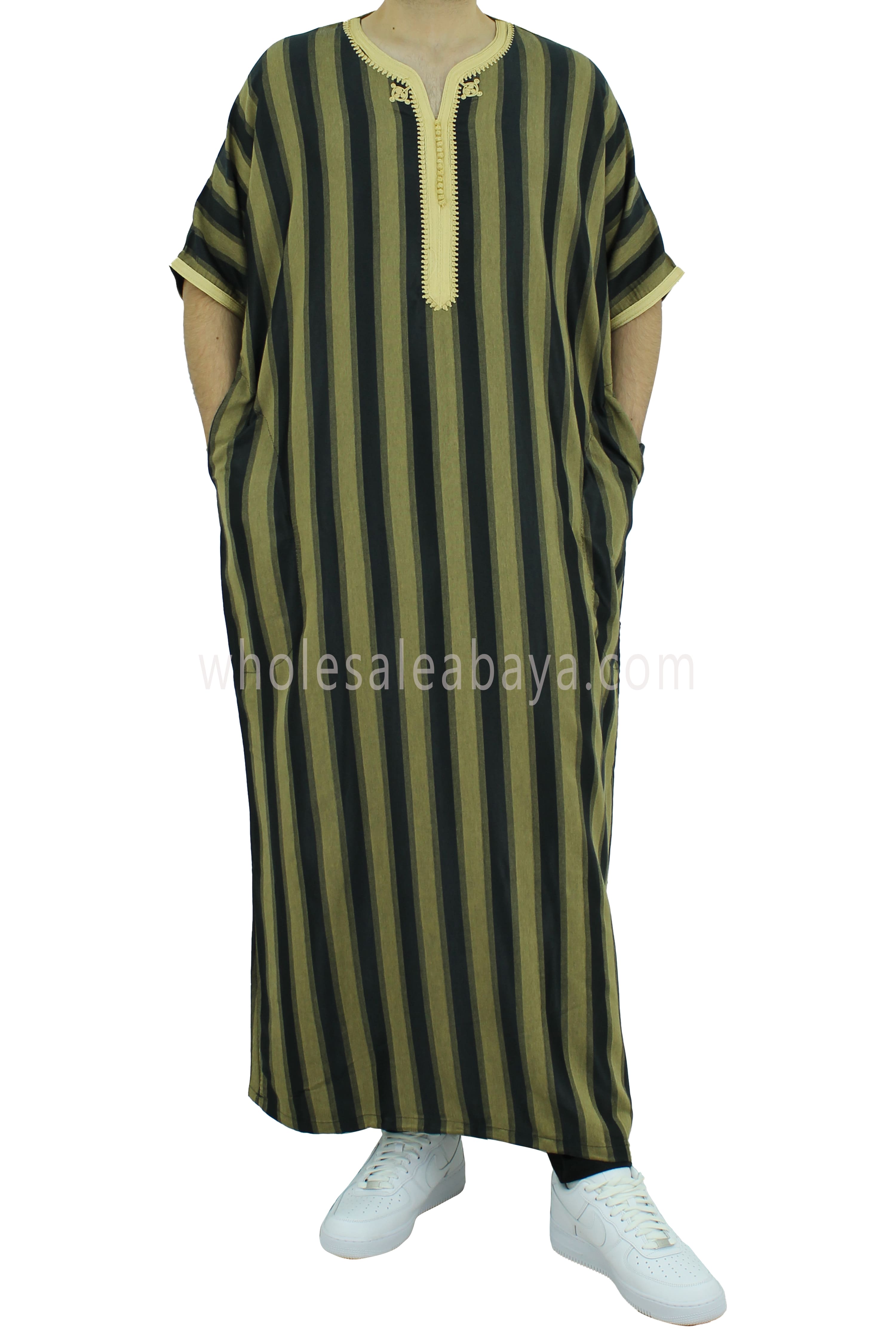 Moroccan Stripped Thoube Half Sleeve 90040