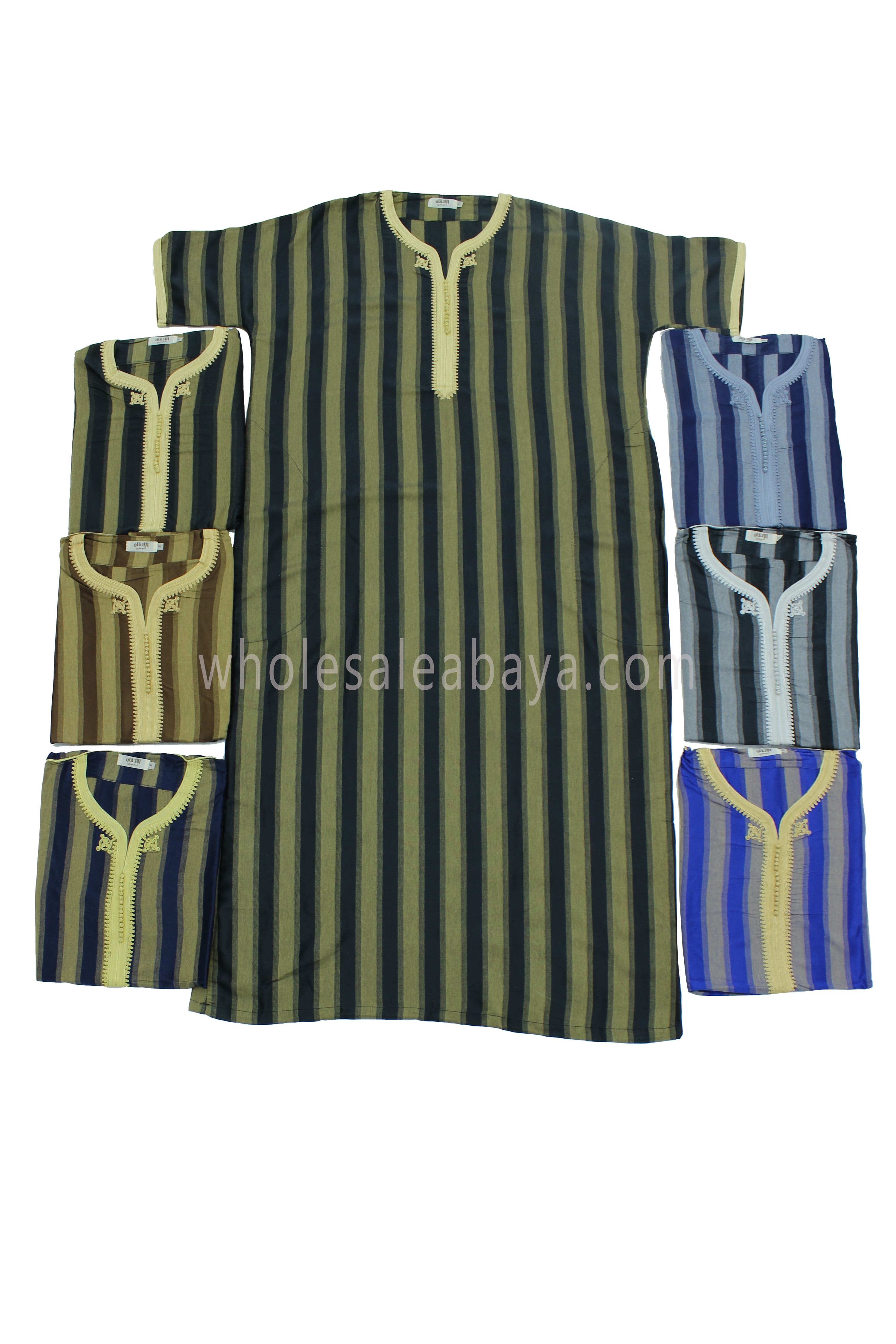 Moroccan Stripped Thoube Half Sleeve 90040