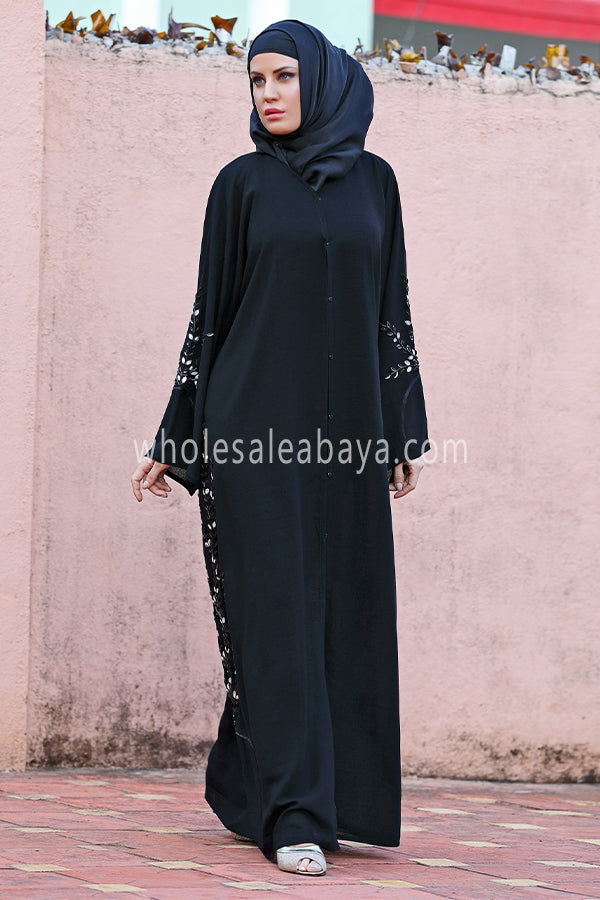 Magical Emnriodered Black Abaya Embroidery Work Open Abaya In UK magical-emnriodered-black-abaya-embroidery-work-open-abaya-in-uk