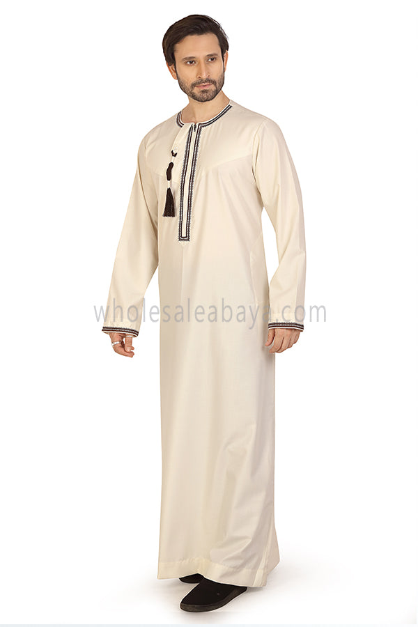 Embroidered Omani Thoube 90049 RL13 Cream